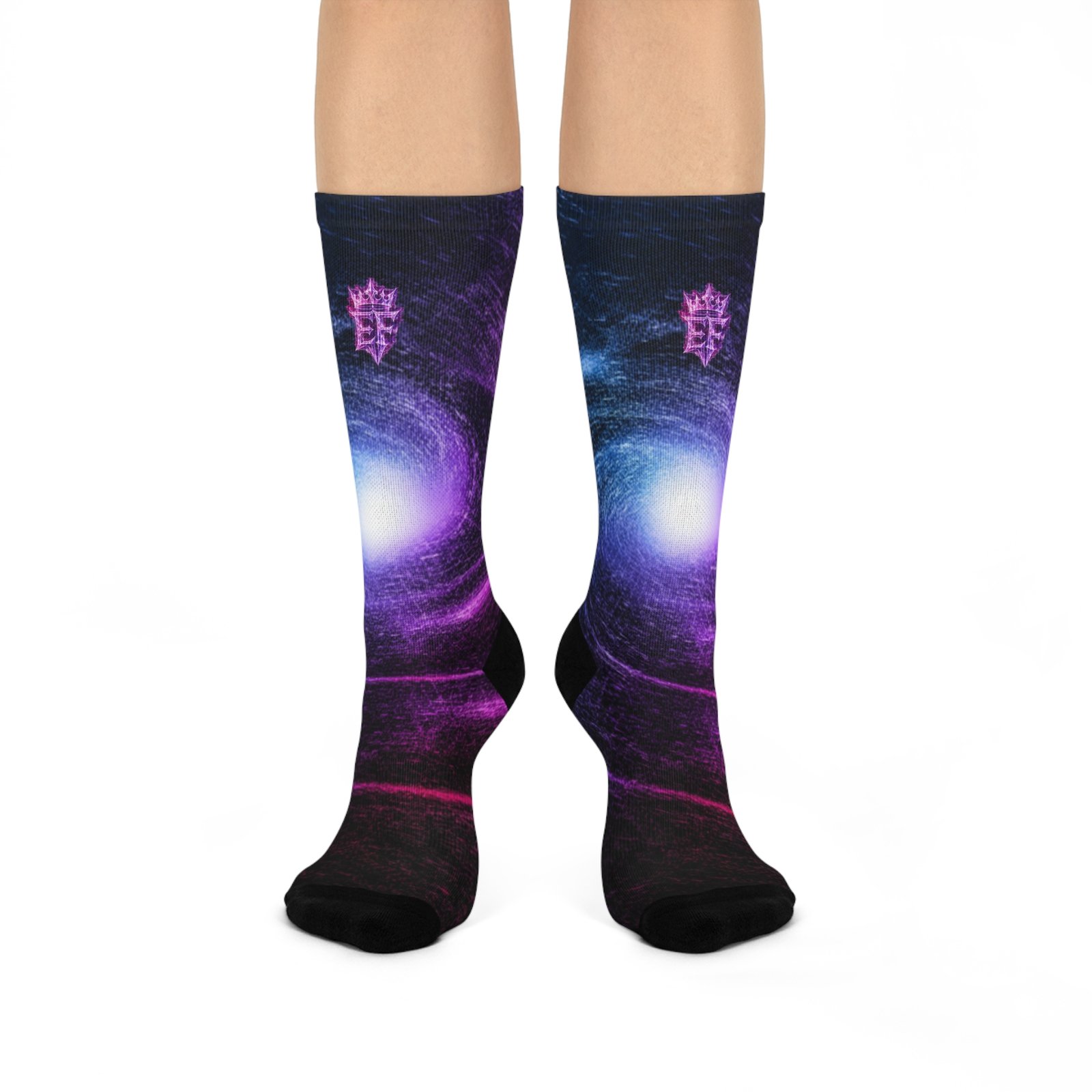 echoflame galactic vortex cushioned crew socks — purple space nebula design echoflame galactic vortex cushioned crew socks — purple space nebula design