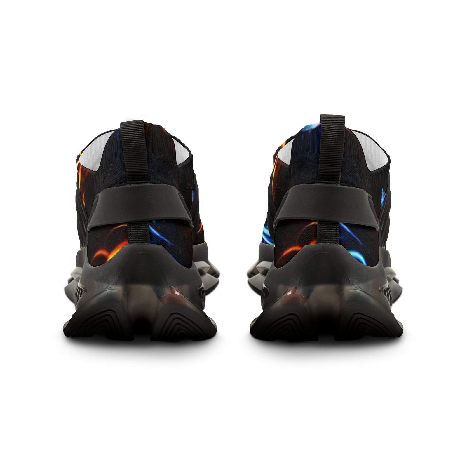 echoflame men's mesh sneakers — neon flame abstract athletic shoes echoflame men's mesh sneakers — neon flame abstract athletic shoes