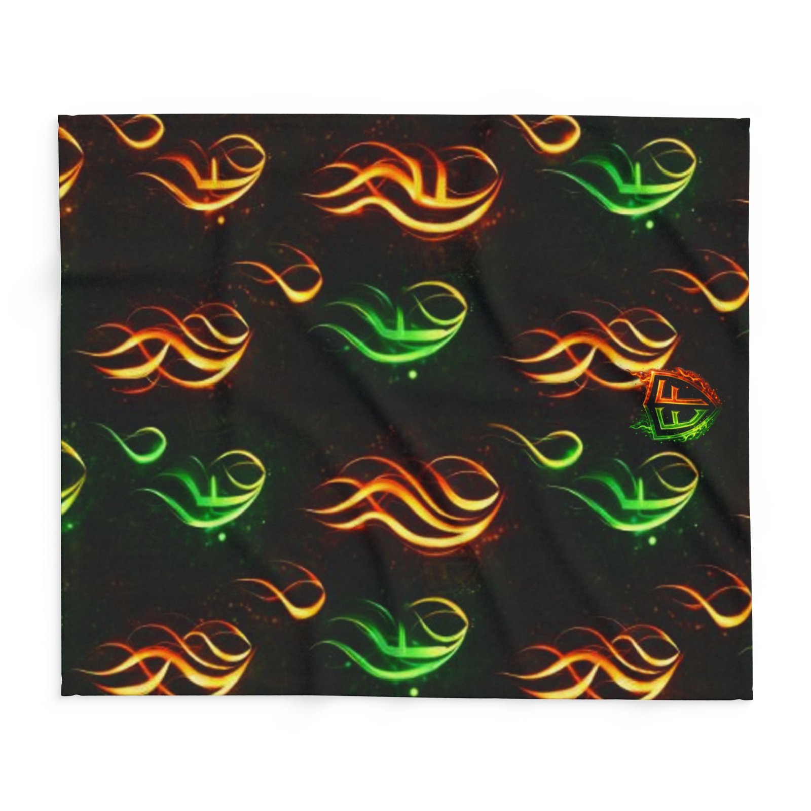 echoflame arctic fleece blanket — neon flame pattern throw blanket for cozy home & gift echoflame arctic fleece blanket — neon flame pattern throw blanket for cozy home & gift