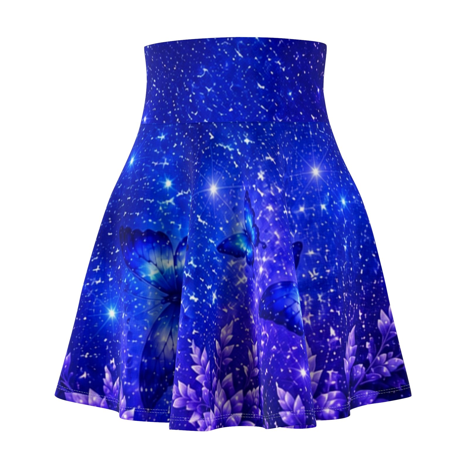 echoflame galaxy blue skater skirt — starry night cosmic print echoflame galaxy blue skater skirt — starry night cosmic print