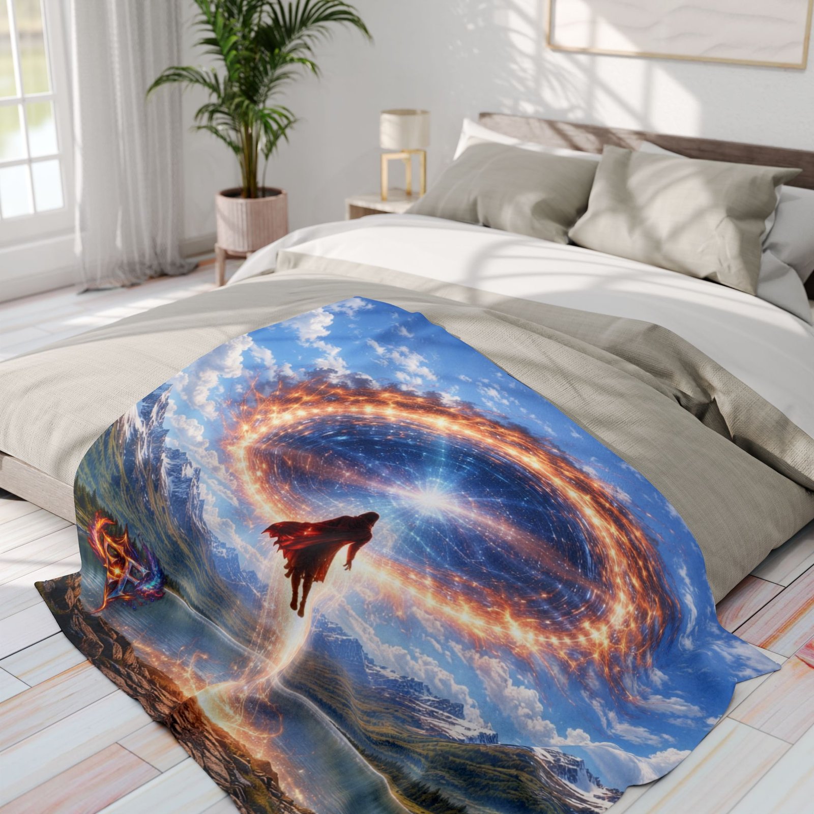 echoflame arctic fleece blanket — mystical portal superhero throw blanket echoflame arctic fleece blanket — mystical portal superhero throw blanket