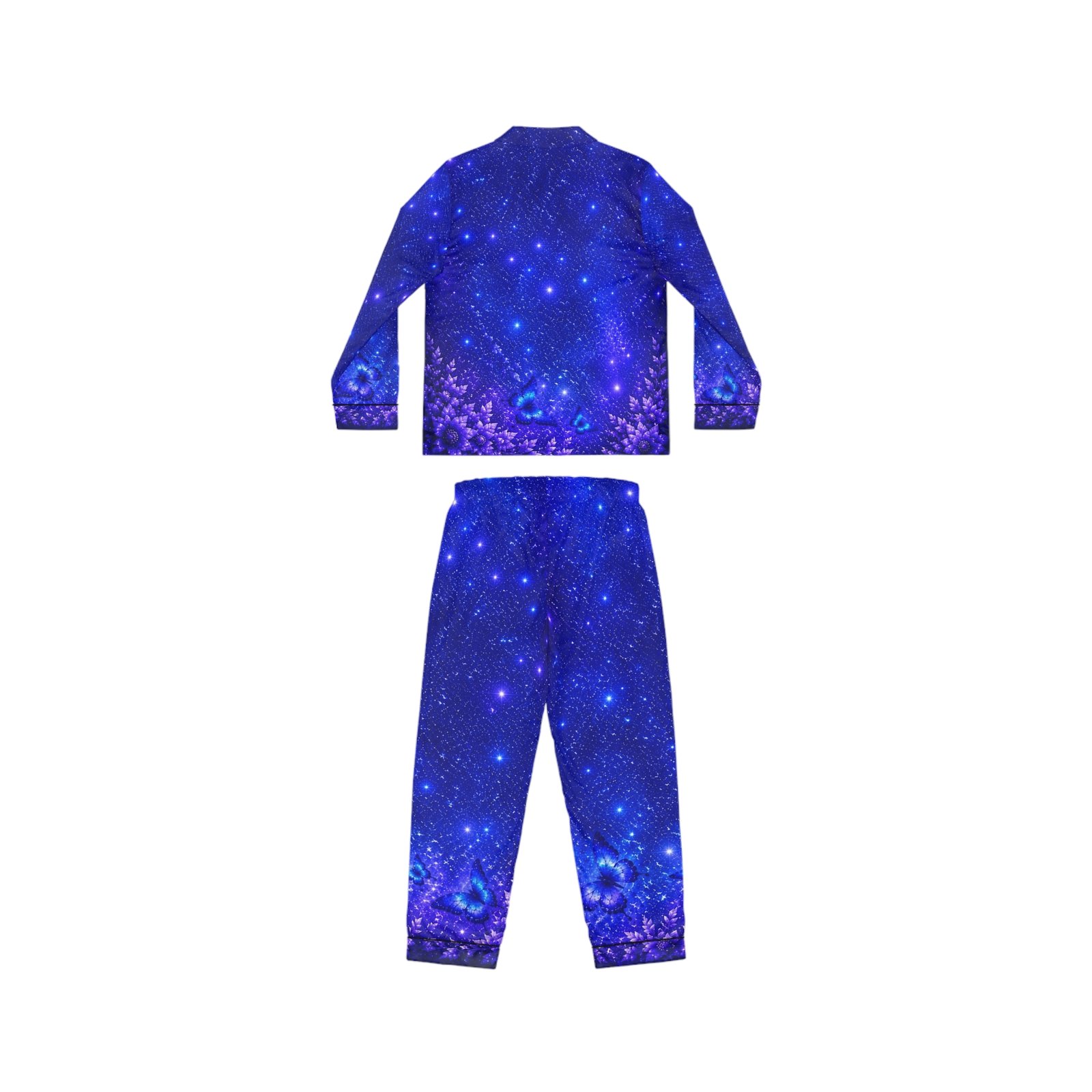 echoflame galaxy satin pajama set — women's cosmic star print sleepwear echoflame galaxy satin pajama set — women's cosmic star print sleepwear