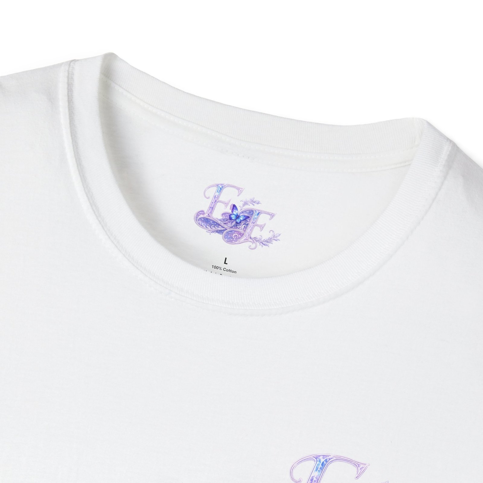 echoflame butterfly floral tee – lavender 'e&e' graphic t shirt echoflame butterfly floral tee – lavender 'e&e' graphic t shirt