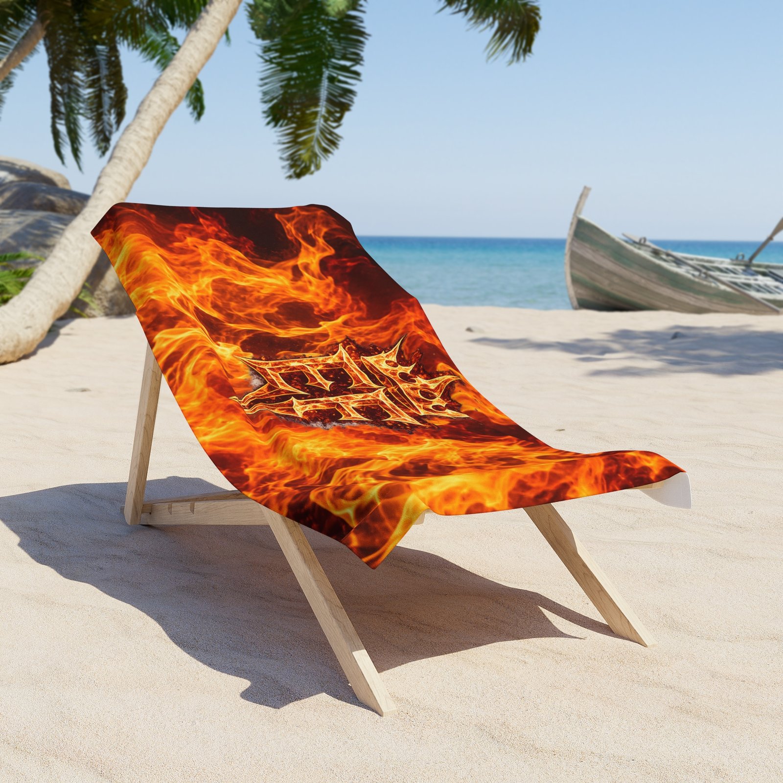 echoflame flaming crown beach towel – bold fire logo towel for pool & beach echoflame flaming crown beach towel – bold fire logo towel for pool & beach