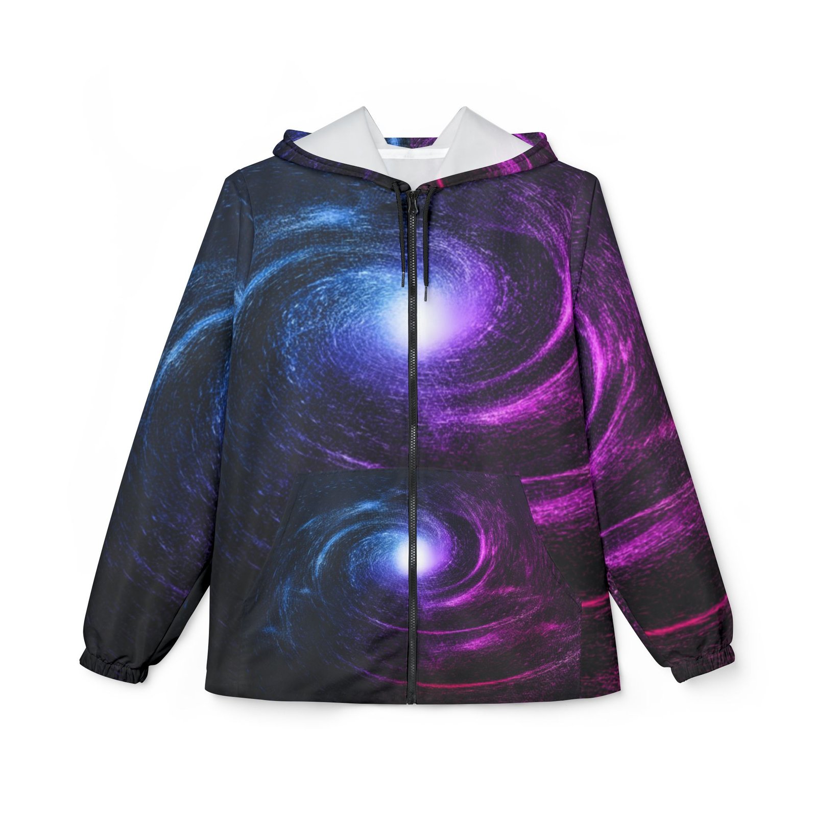 echoflame galaxy spiral windbreaker jacket – purple & blue cosmic hooded jacket echoflame galaxy spiral windbreaker jacket – purple & blue cosmic hooded jacket