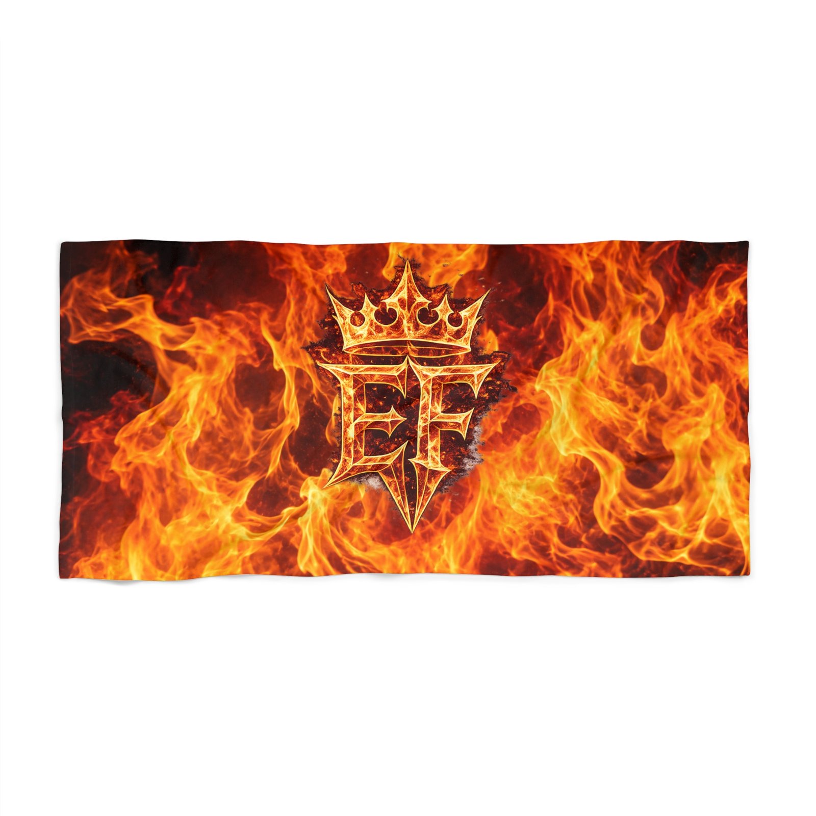 echoflame flaming crown beach towel – bold fire logo towel for pool & beach echoflame flaming crown beach towel – bold fire logo towel for pool & beach