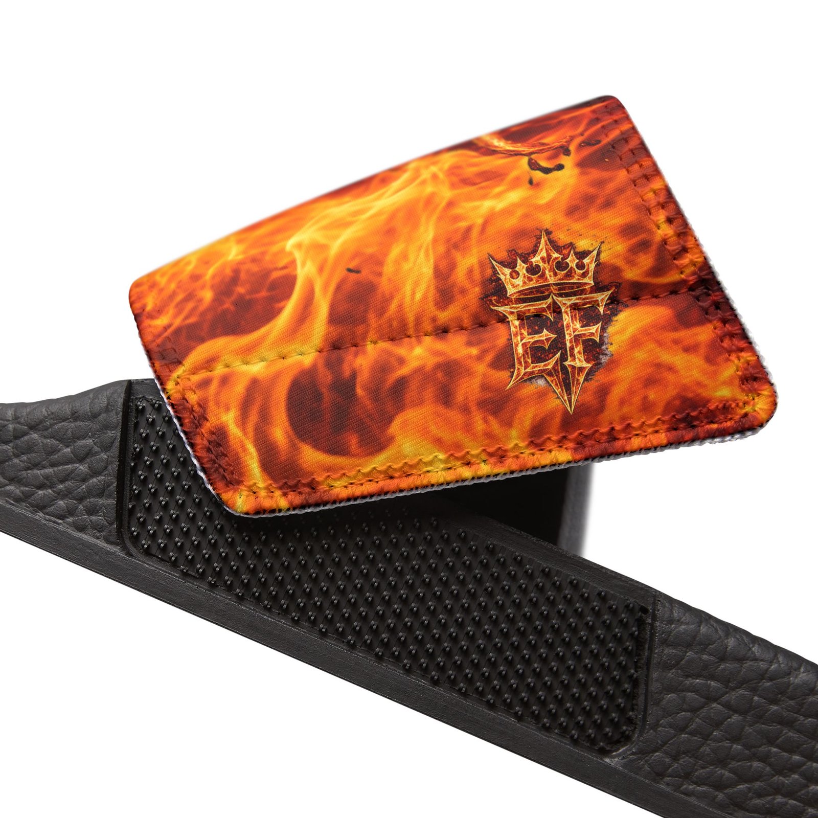 echoflame men's fiery '23' slide sandals — bold flame graphic removable strap slides echoflame men's fiery '23' slide sandals — bold flame graphic removable strap slides