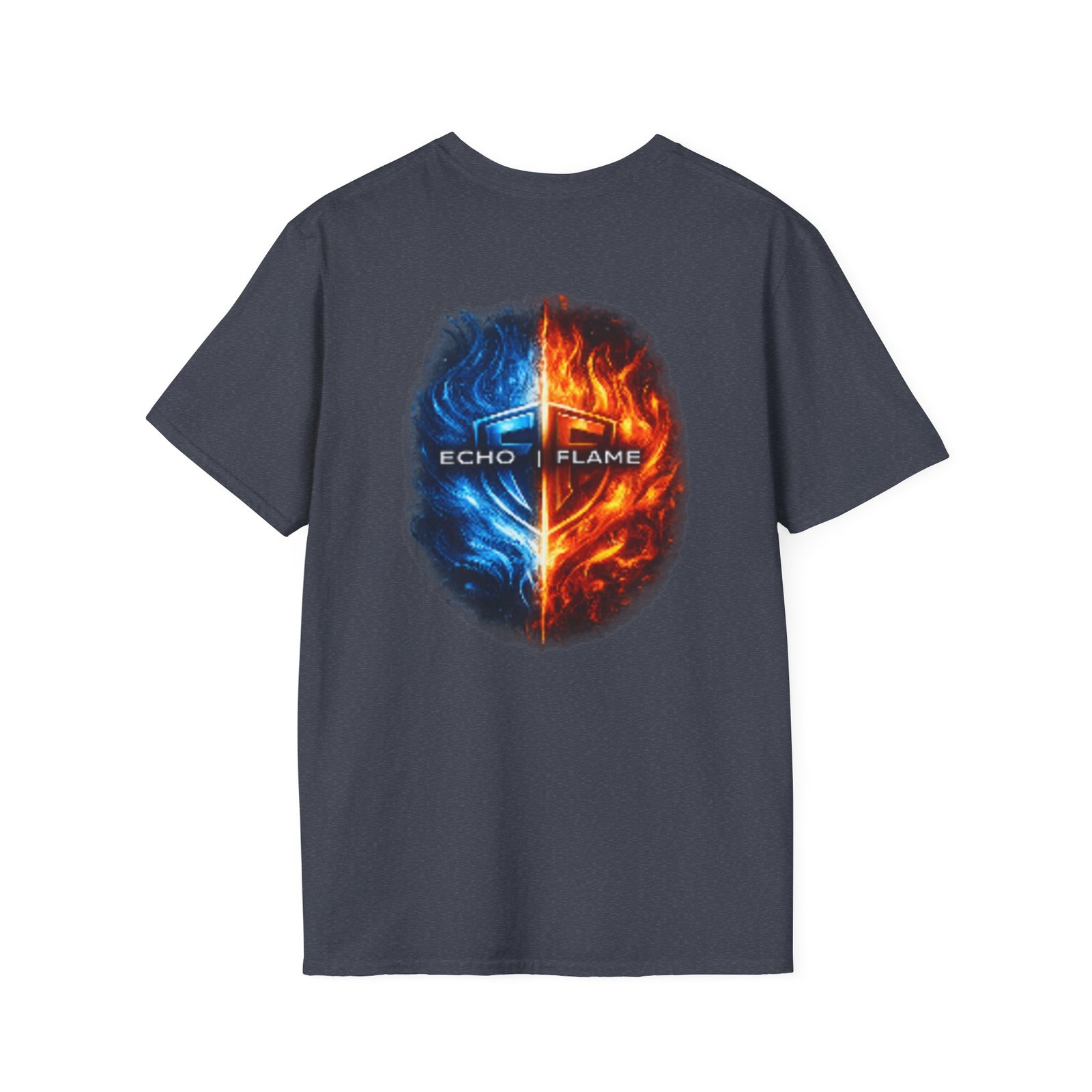 echo flame split fire & ice graphic t shirt echo flame split fire & ice graphic t shirt