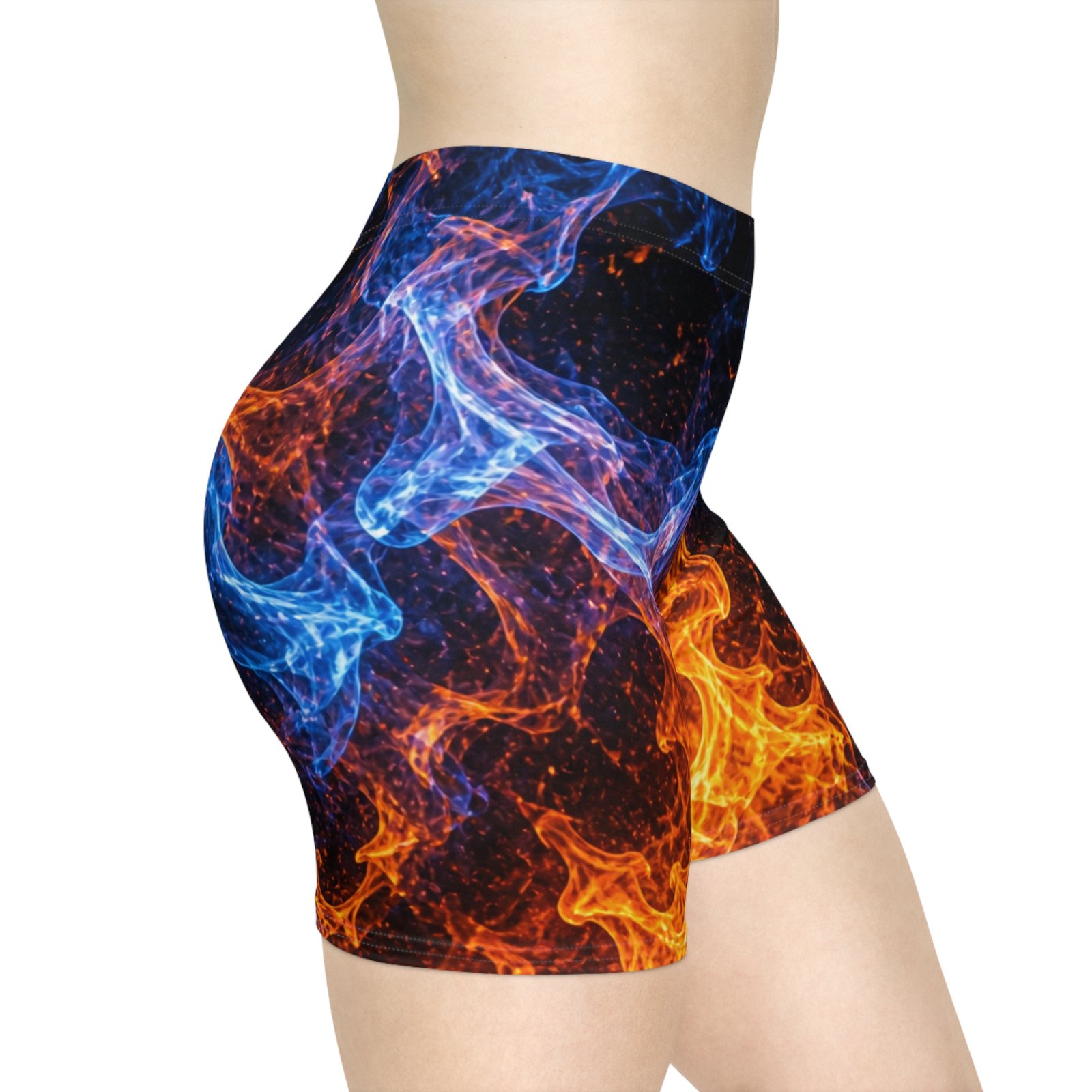 echoflame fire & ice flame print women's biker shorts echoflame fire & ice flame print women's biker shorts