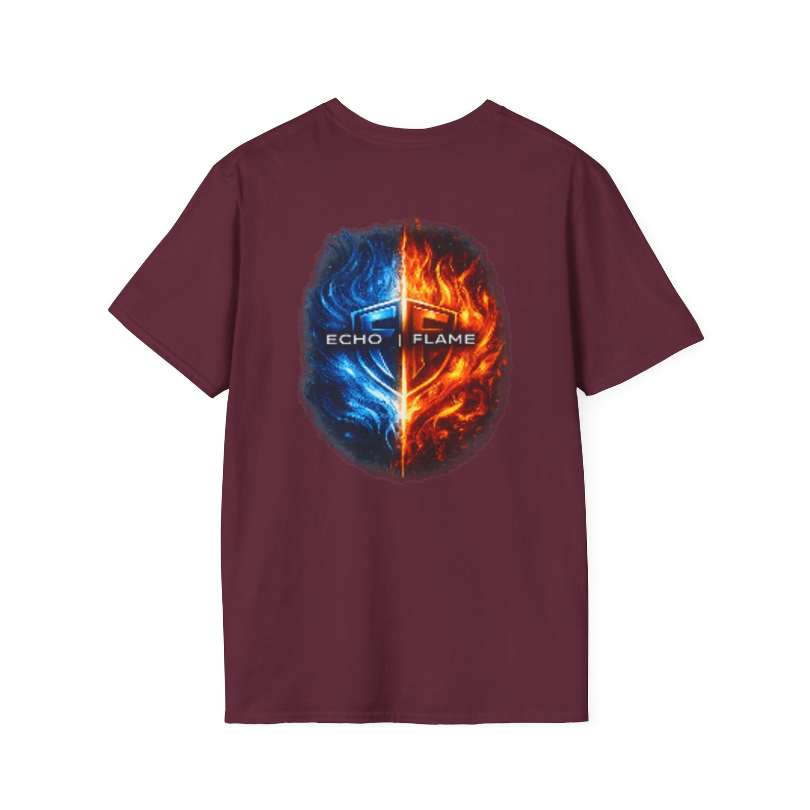 echo flame split fire & ice graphic t shirt echo flame split fire & ice graphic t shirt