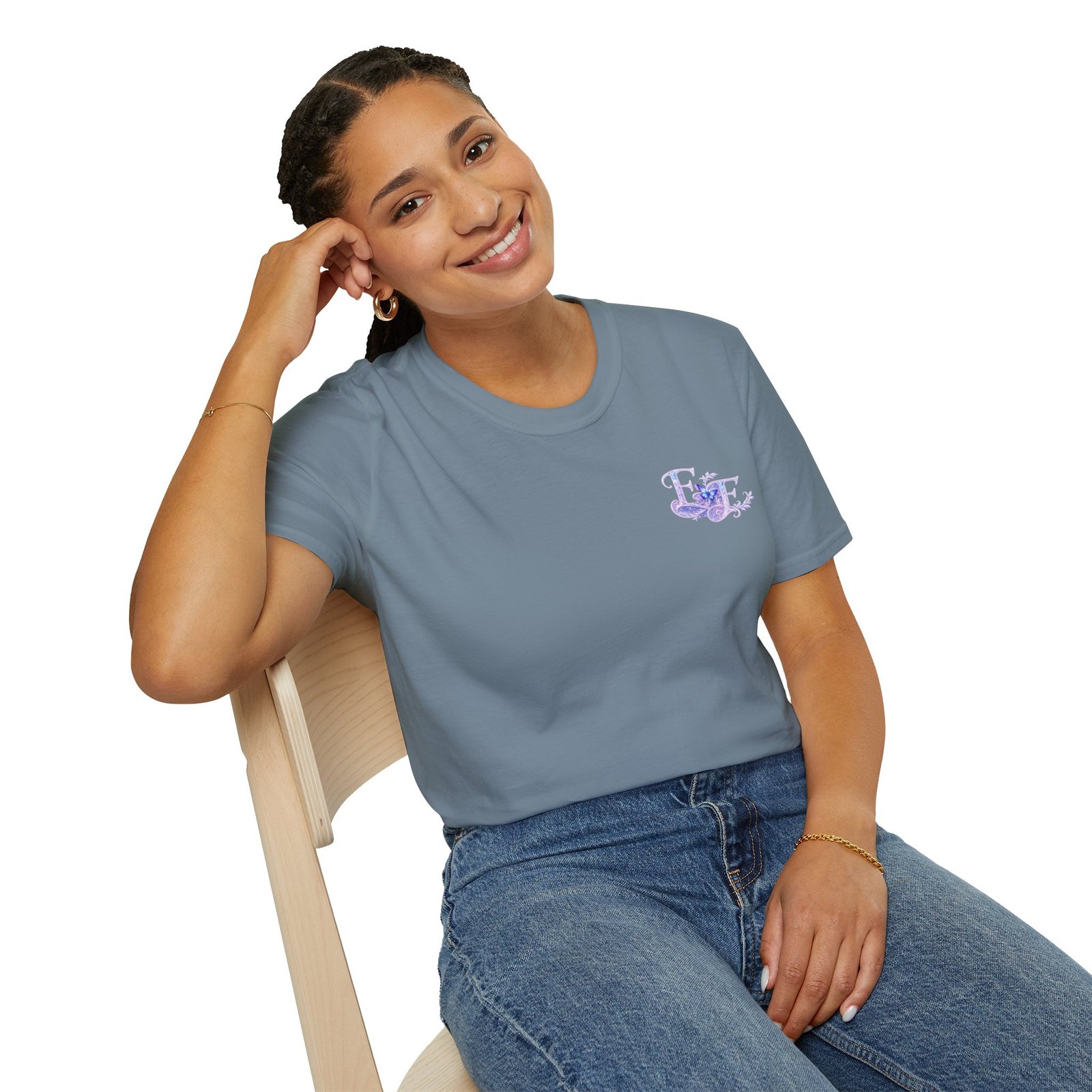 echoflame butterfly floral tee – lavender 'e&e' graphic t shirt echoflame butterfly floral tee – lavender 'e&e' graphic t shirt