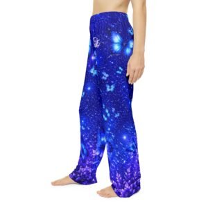 echoflame blue butterfly pajama pants — women's cozy all over print sleepwear