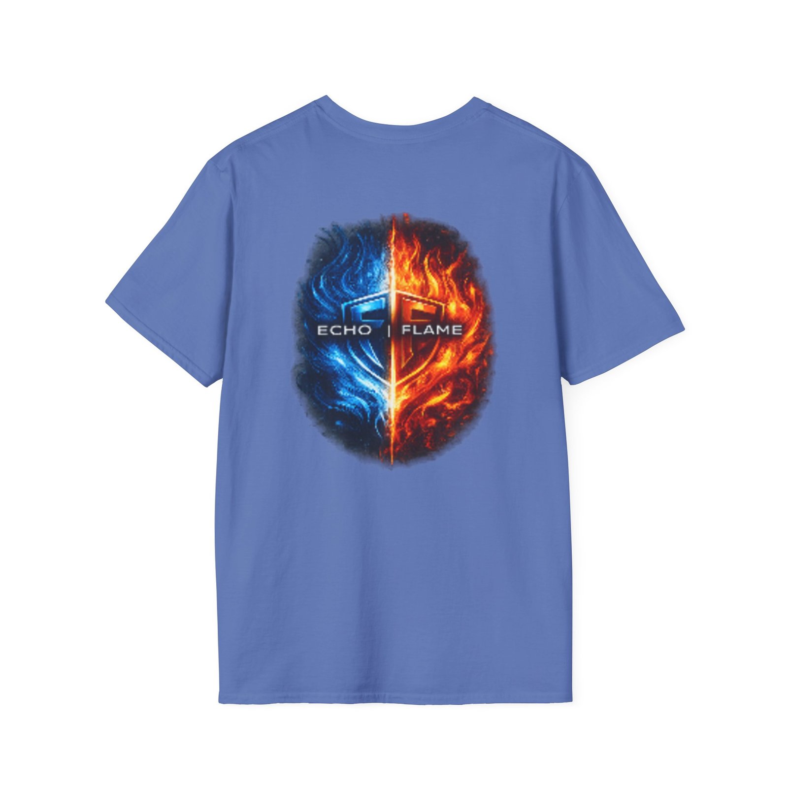echo flame split fire & ice graphic t shirt echo flame split fire & ice graphic t shirt