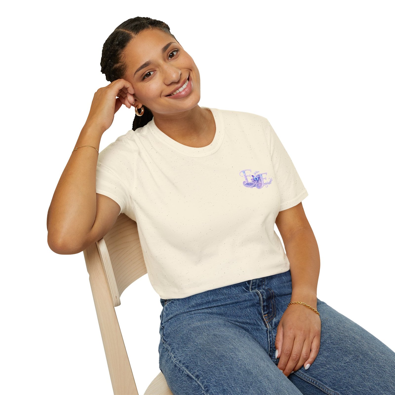 echoflame butterfly floral tee – lavender 'e&e' graphic t shirt echoflame butterfly floral tee – lavender 'e&e' graphic t shirt