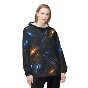 echoflame cosmic flow windbreaker jacket – galaxy swirl aop hooded windbreaker