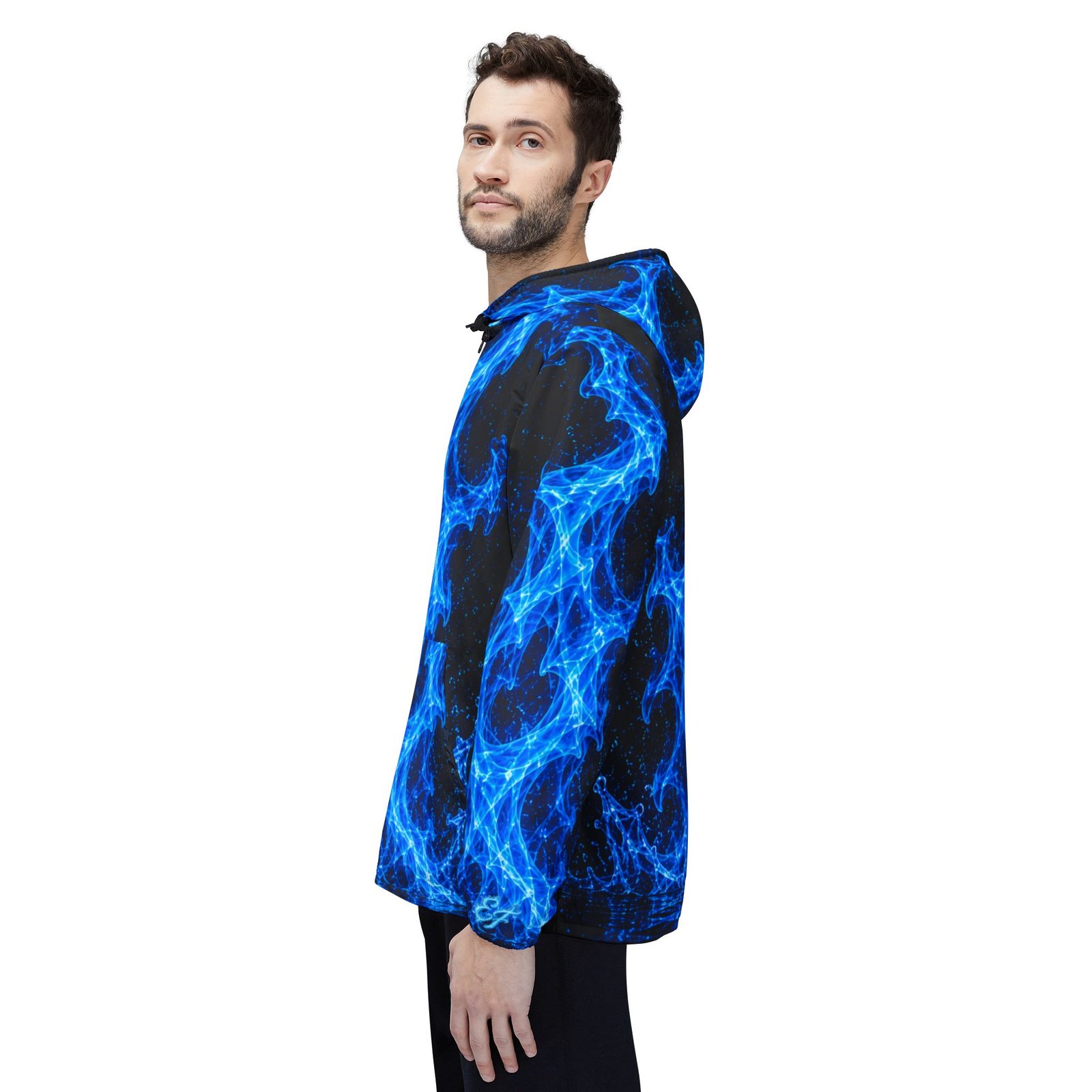 echoflame blue flame windbreaker jacket – electric plasma all over print windbreaker echoflame blue flame windbreaker jacket – electric plasma all over print windbreaker