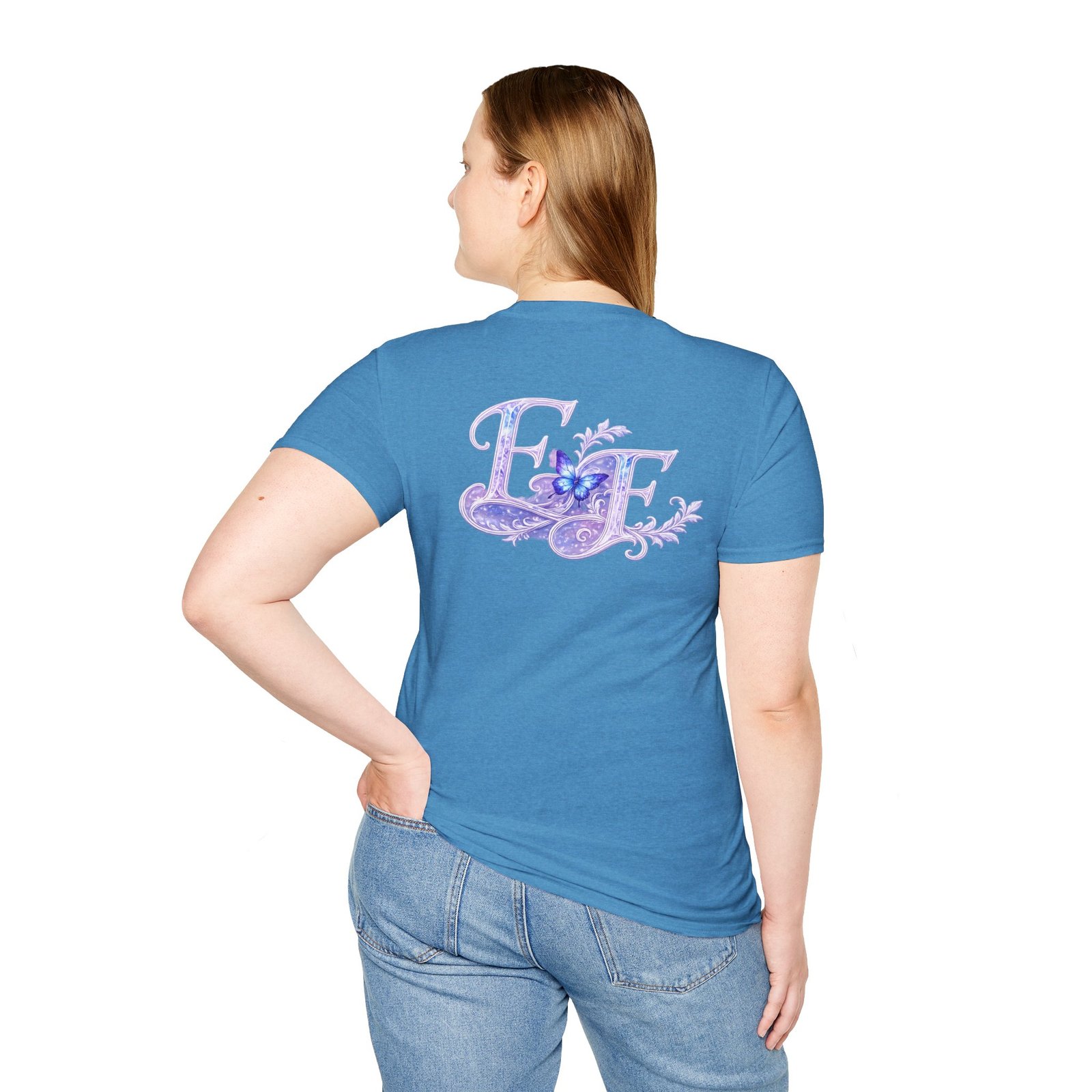 echoflame butterfly floral tee – lavender 'e&e' graphic t shirt echoflame butterfly floral tee – lavender 'e&e' graphic t shirt