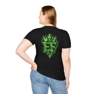 echoflame green flame crown logo t shirt — ef crest graphic tee