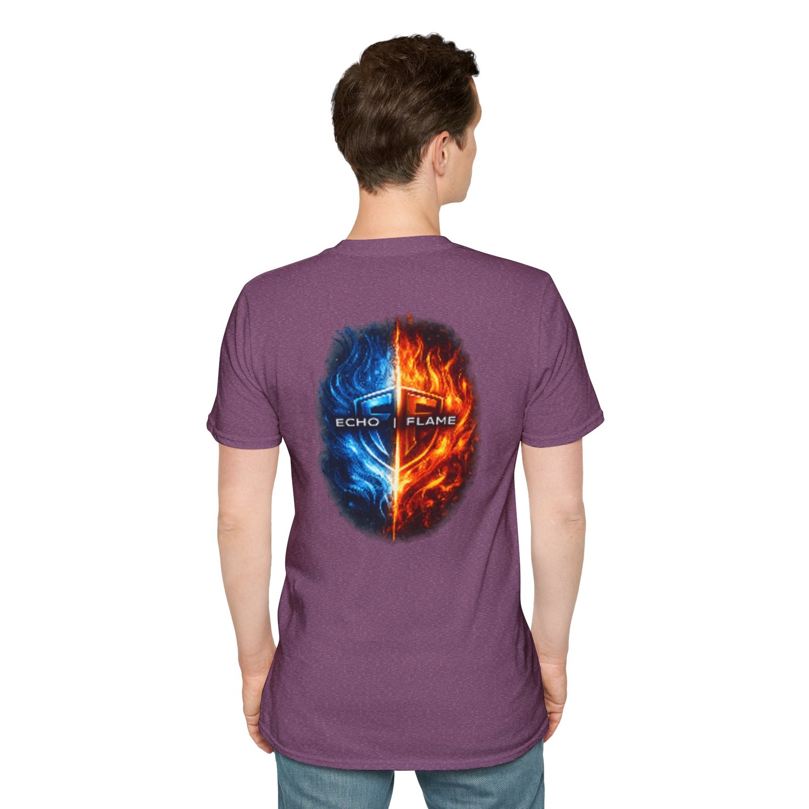 echo flame split fire & ice graphic t shirt echo flame split fire & ice graphic t shirt