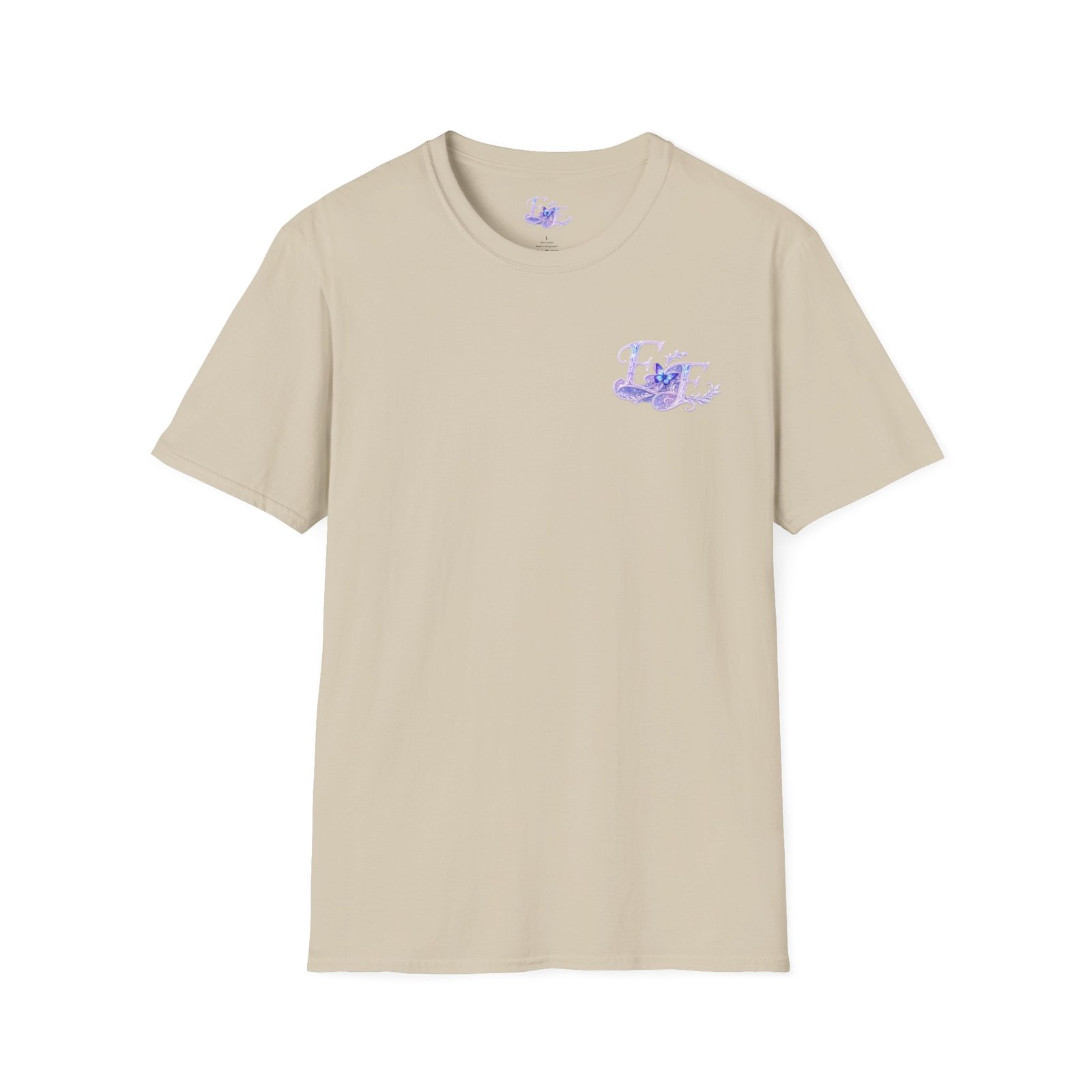 echoflame butterfly floral tee – lavender 'e&e' graphic t shirt echoflame butterfly floral tee – lavender 'e&e' graphic t shirt