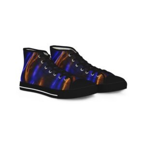 echoflame high top sneakers — blue & copper abstract swirl pattern