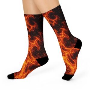 echoflame flaming fire crew socks — bold flame print cushioned socks