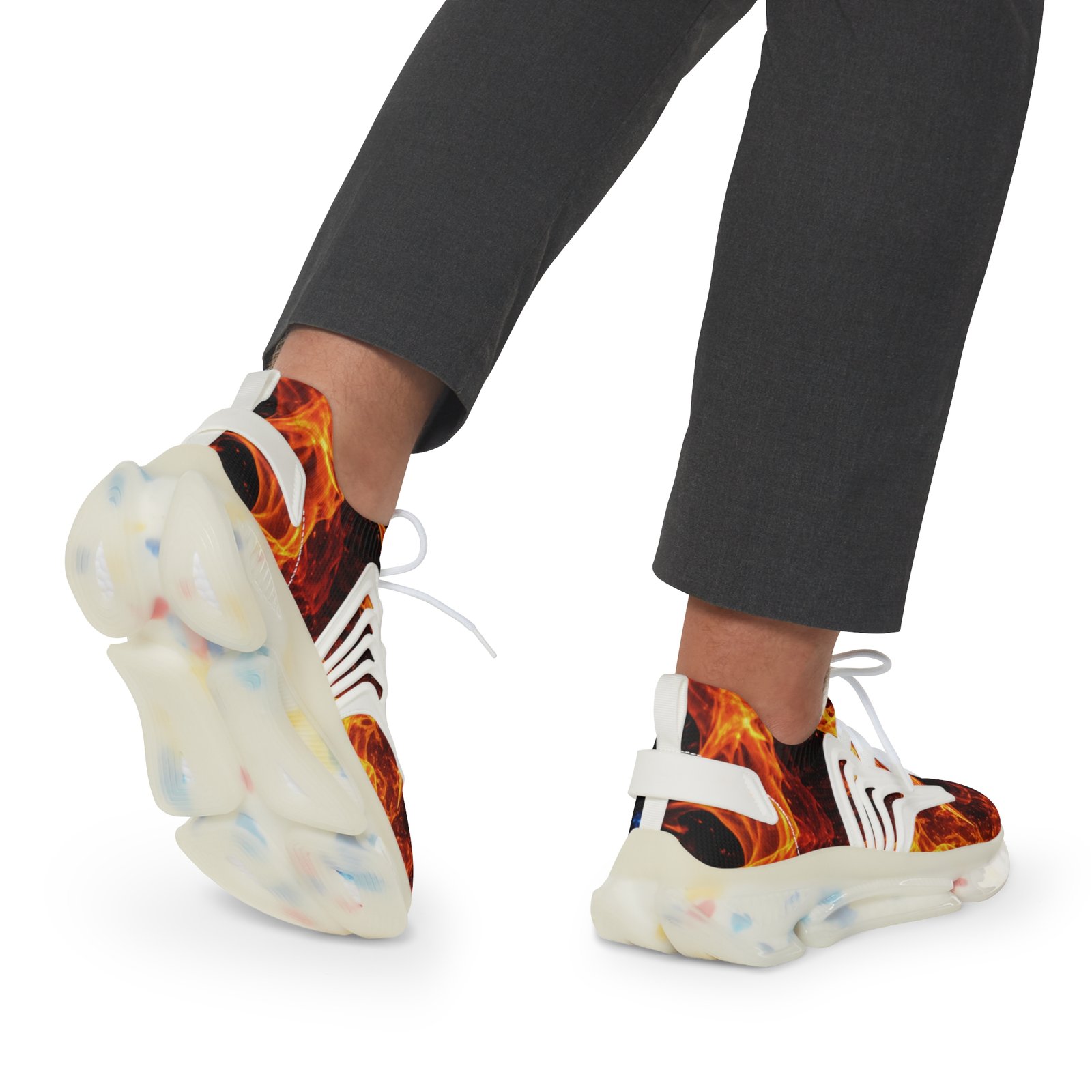 echoflame men's flame mesh sneakers — breathable athletic shoes with fire & ice design echoflame men's flame mesh sneakers — breathable athletic shoes with fire & ice design
