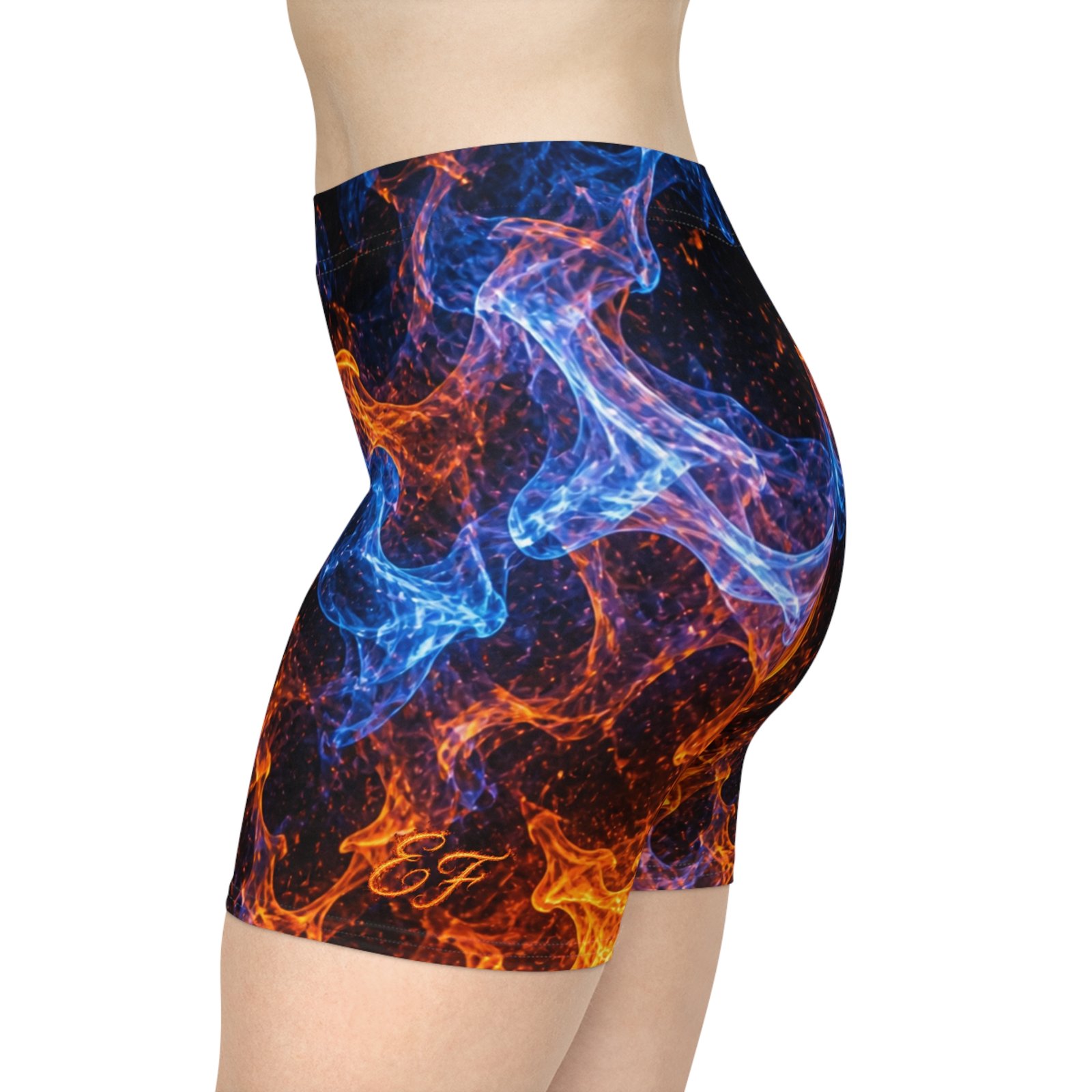 echoflame fire & ice flame print women's biker shorts echoflame fire & ice flame print women's biker shorts