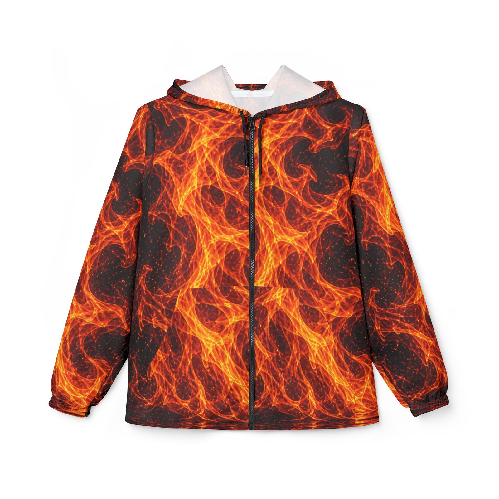 echoflame fiery flame all over print windbreaker jacket echoflame fiery flame all over print windbreaker jacket