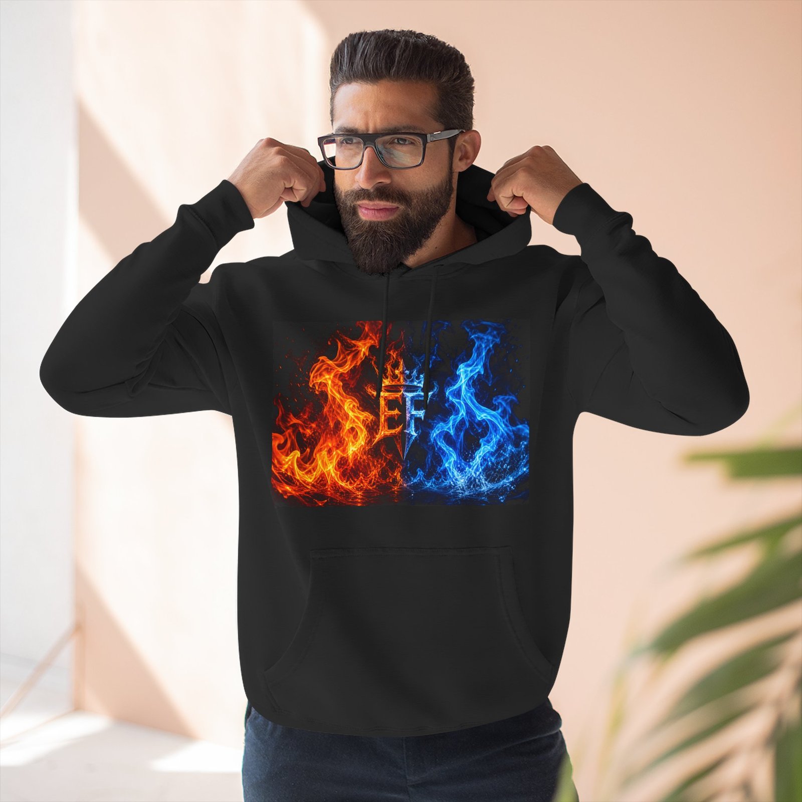 echoflame fire & ice crown hoodie — ff logo graphic fleece pullover echoflame fire & ice crown hoodie — ff logo graphic fleece pullover