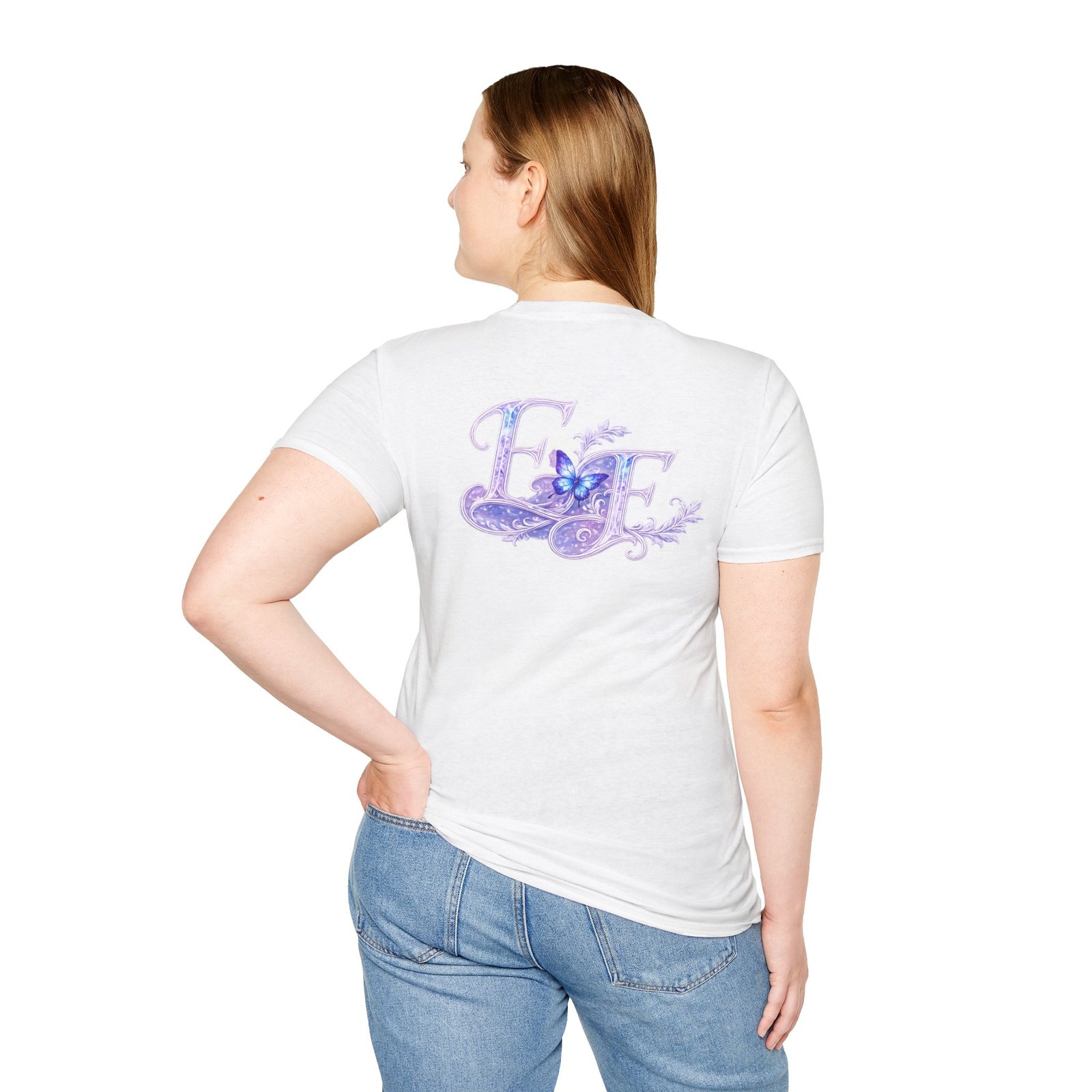 echoflame butterfly floral tee – lavender 'e&e' graphic t shirt echoflame butterfly floral tee – lavender 'e&e' graphic t shirt
