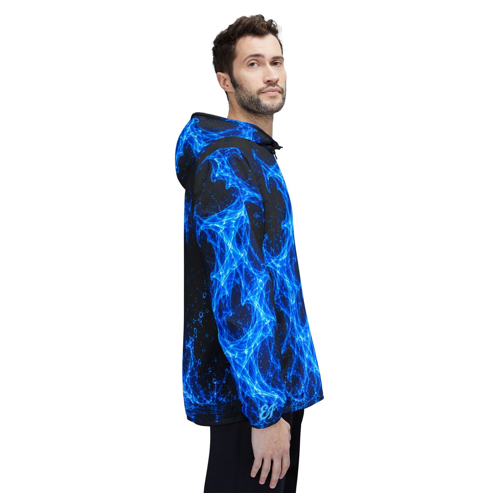 echoflame blue flame windbreaker jacket – electric plasma all over print windbreaker echoflame blue flame windbreaker jacket – electric plasma all over print windbreaker