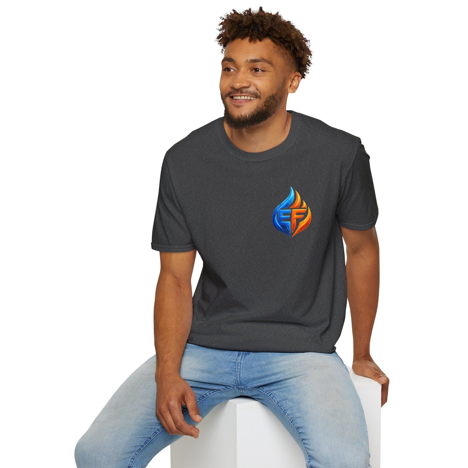 echo flame split fire & ice graphic t shirt echo flame split fire & ice graphic t shirt