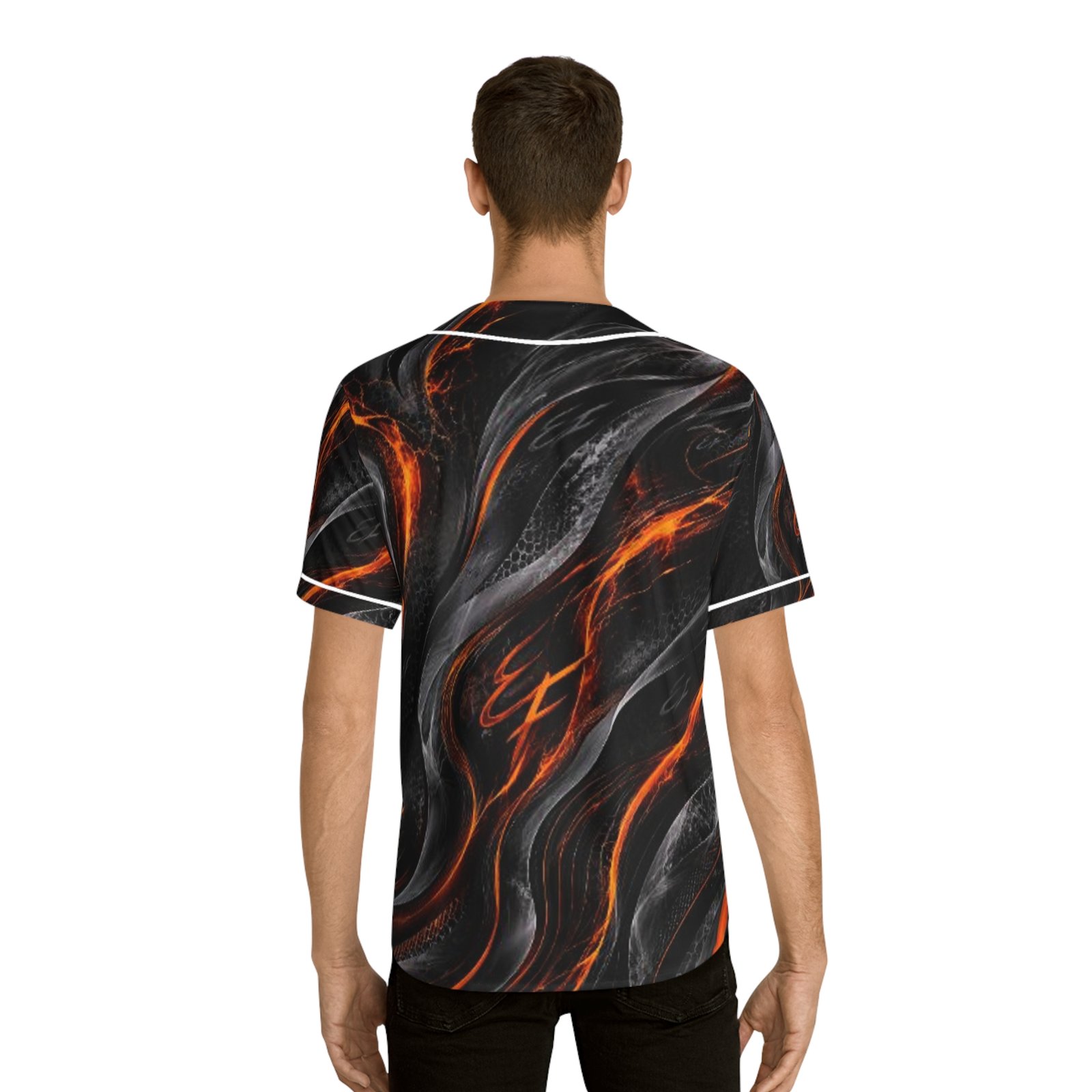 echoflame flaming wave baseball jersey — men's all over print echoflame flaming wave baseball jersey — men's all over print