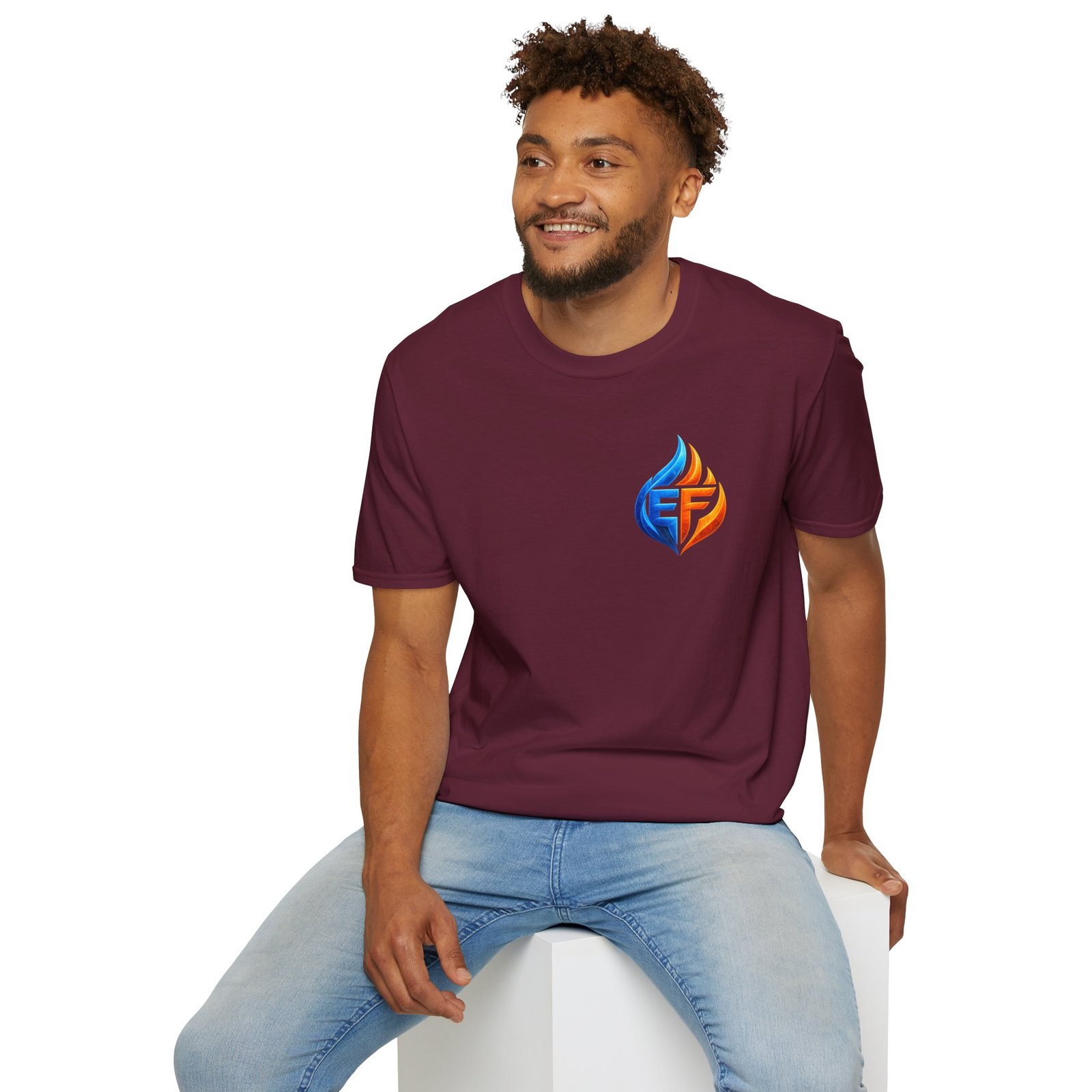 echo flame split fire & ice graphic t shirt echo flame split fire & ice graphic t shirt