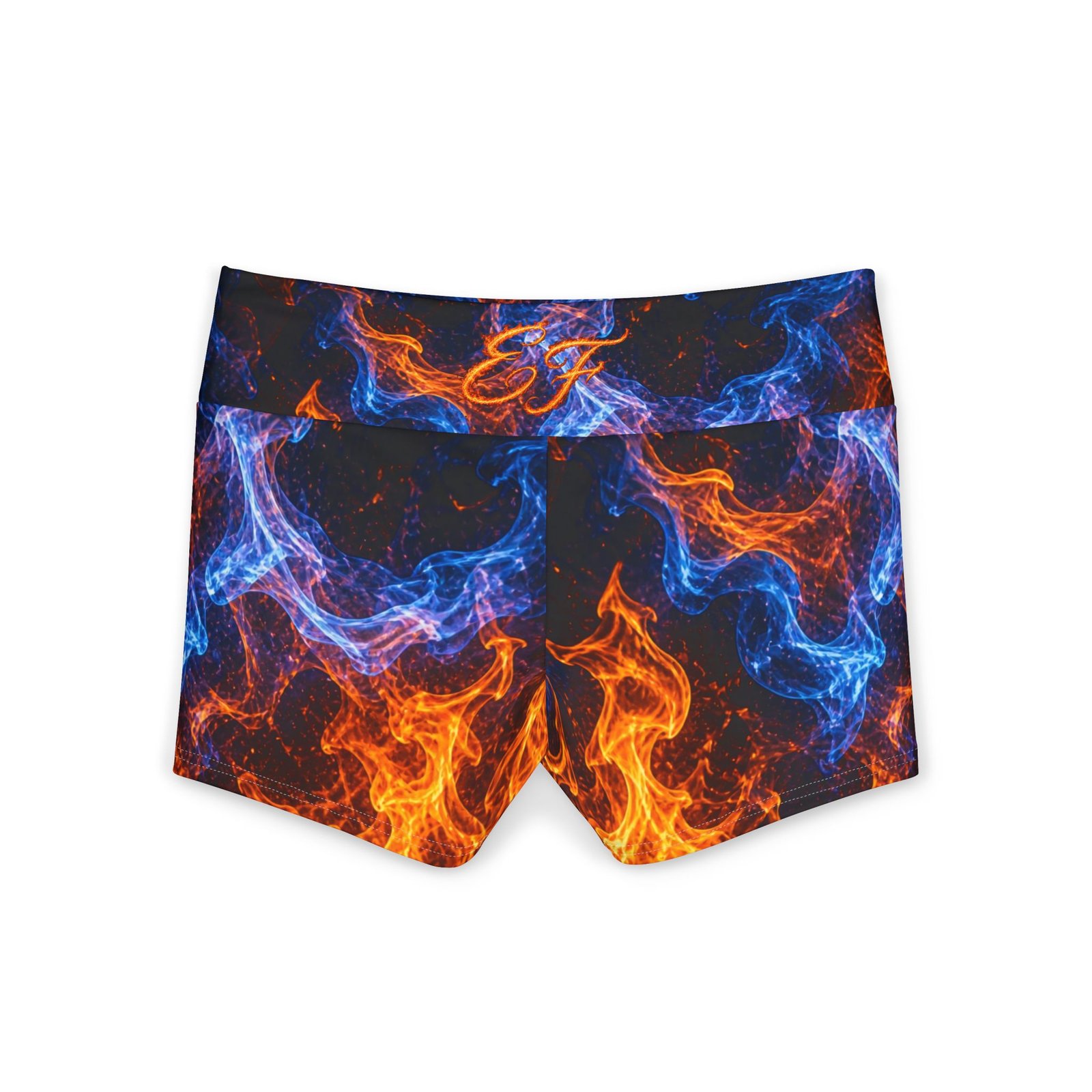 echoflame fire & ice yoga shorts — women's flame print workout shorts echoflame fire & ice yoga shorts — women's flame print workout shorts