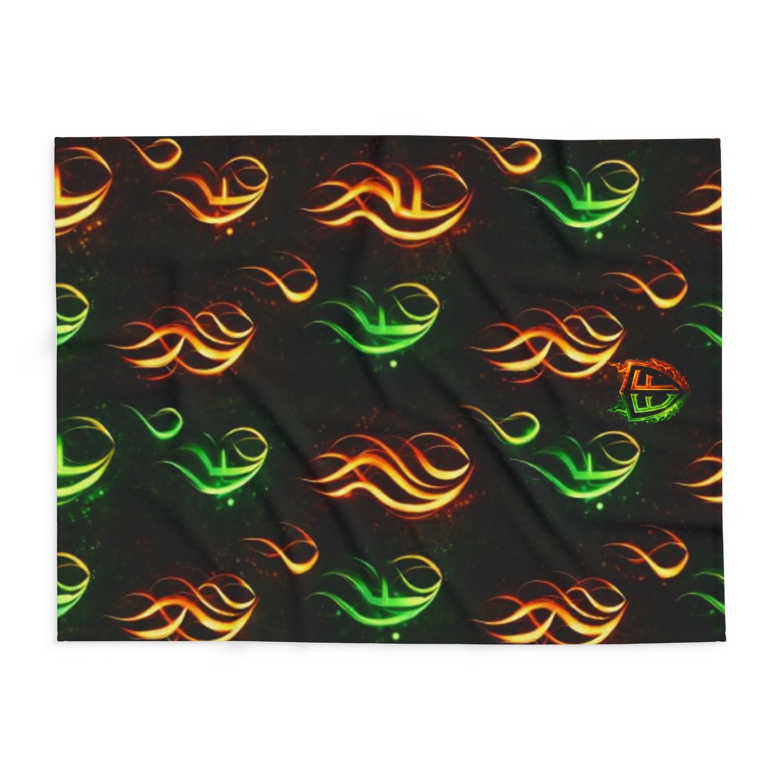echoflame arctic fleece blanket — neon flame pattern throw blanket for cozy home & gift echoflame arctic fleece blanket — neon flame pattern throw blanket for cozy home & gift