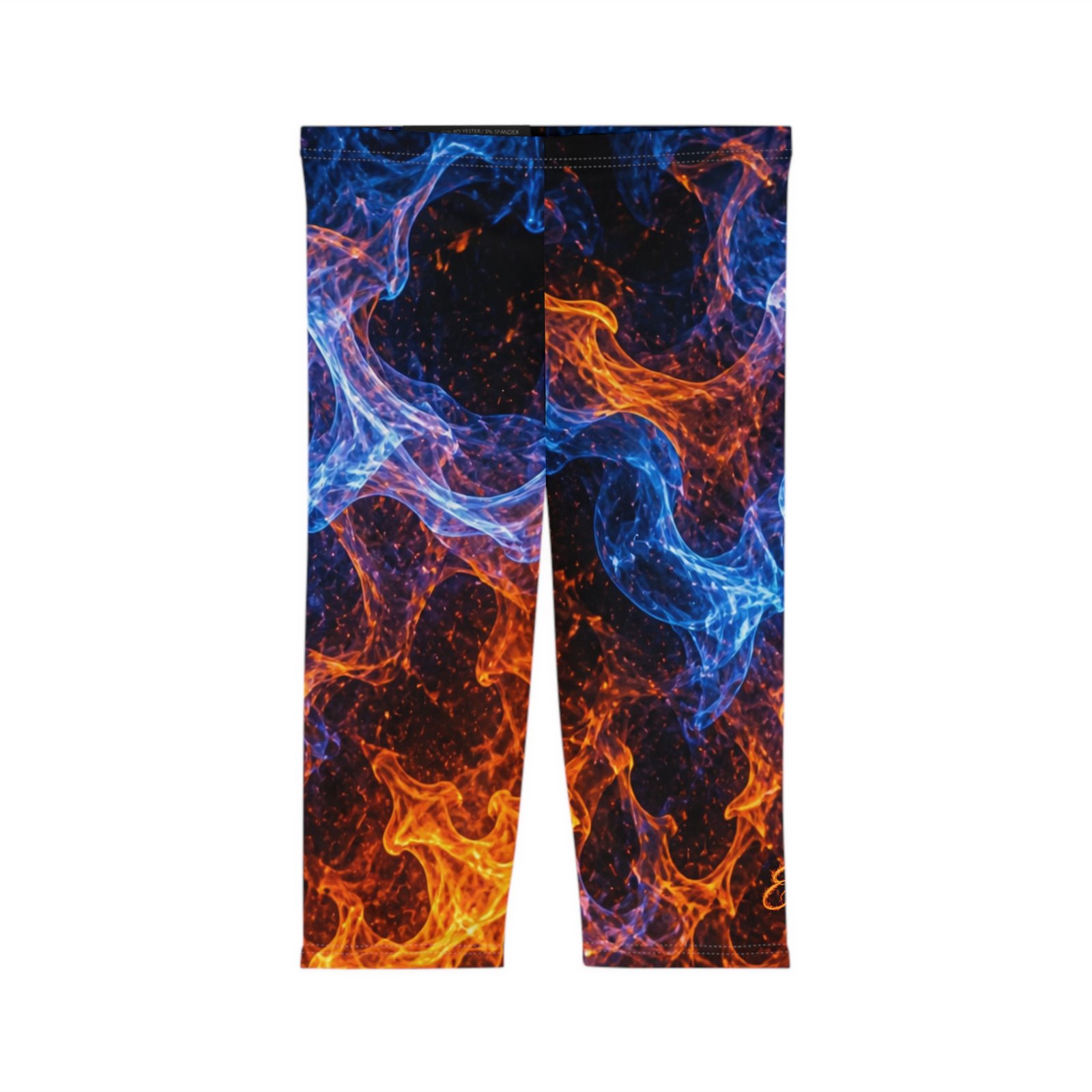 echoflame fire & ice capri leggings — women's abstract flame activewear echoflame fire & ice capri leggings — women's abstract flame activewear
