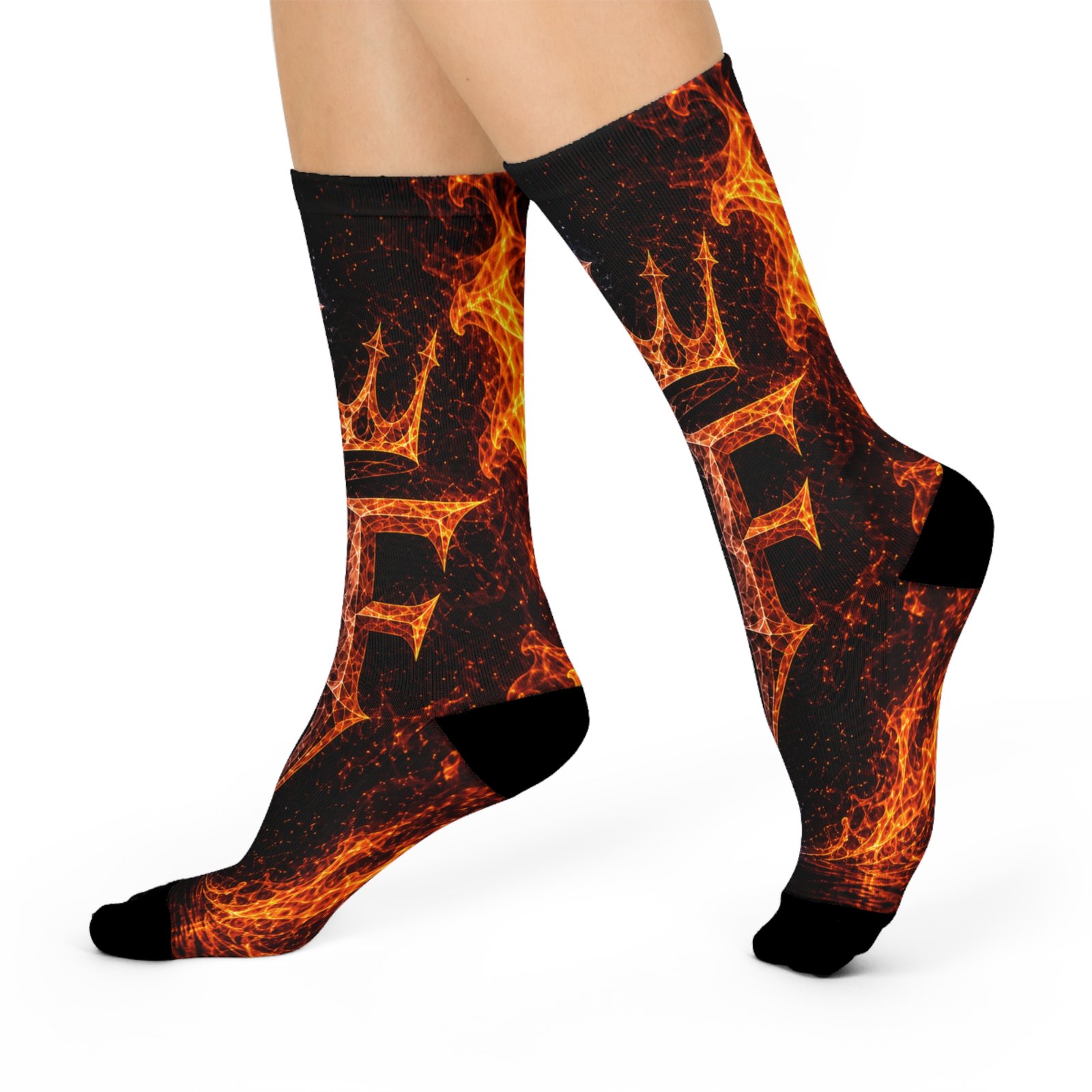echoflame flame crown crew socks — fiery king monogram cushioned socks echoflame flame crown crew socks — fiery king monogram cushioned socks