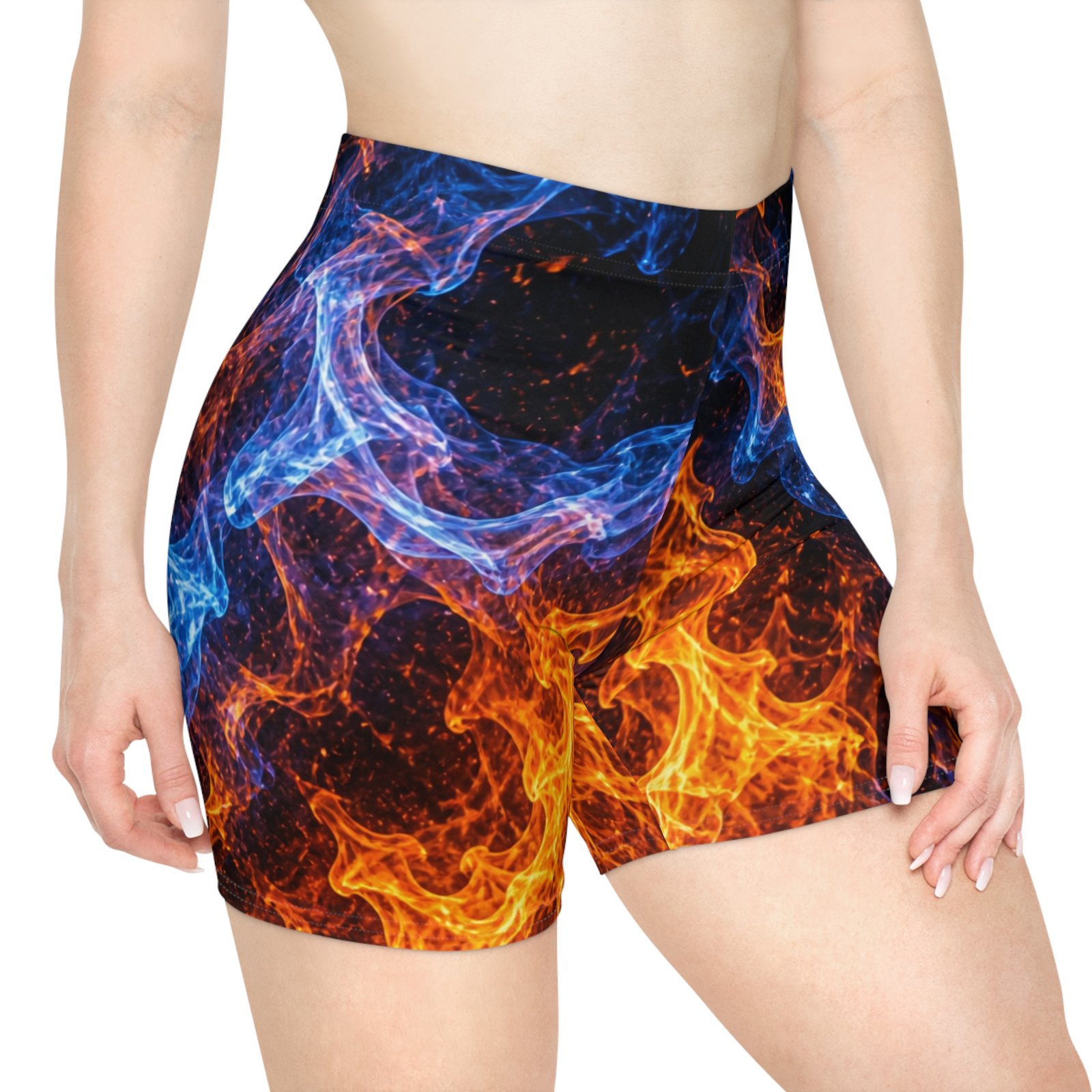 echoflame fire & ice flame print women's biker shorts echoflame fire & ice flame print women's biker shorts