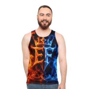 echoflame fire & ice crown tank top – ef monogram all over print