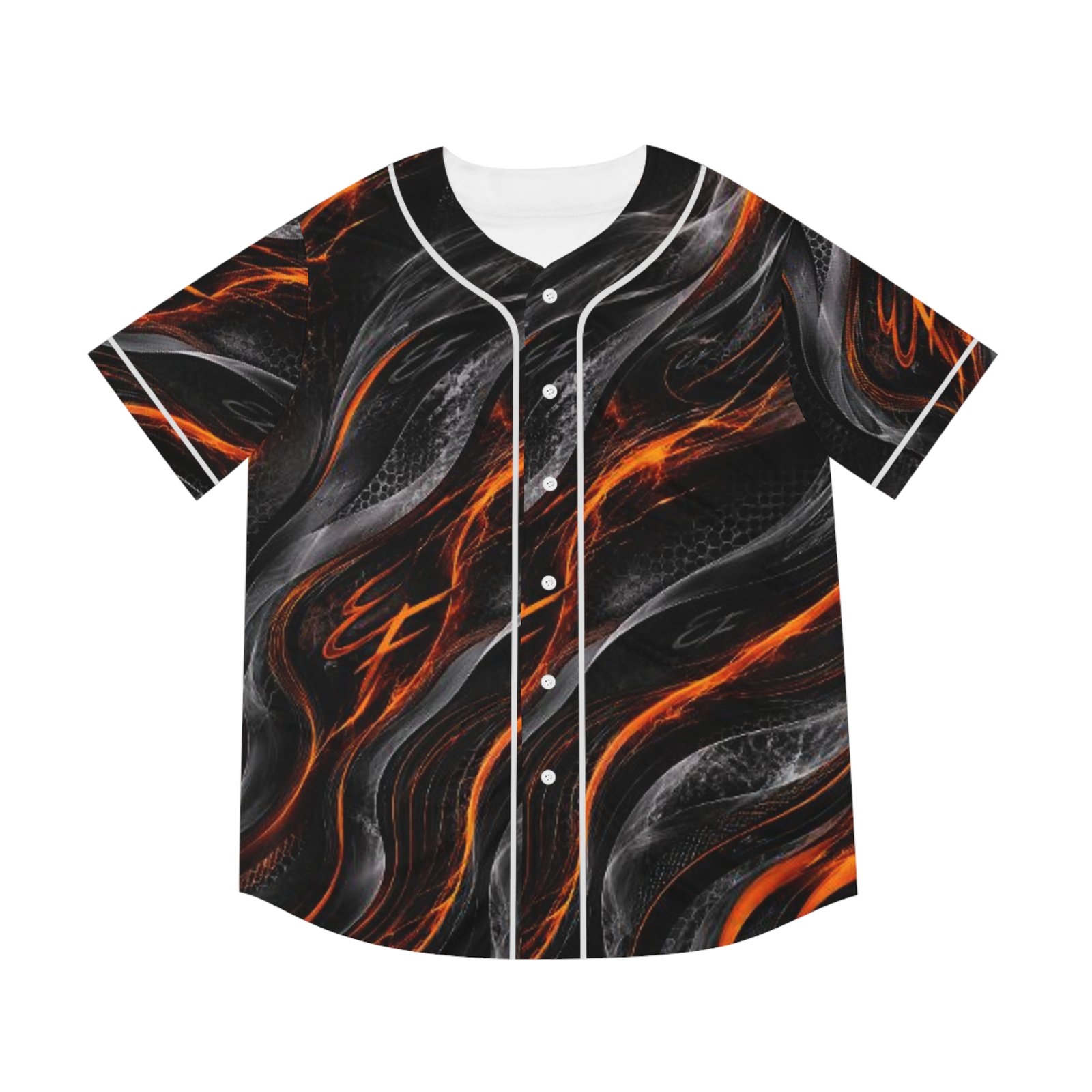 echoflame flaming wave baseball jersey — men's all over print echoflame flaming wave baseball jersey — men's all over print