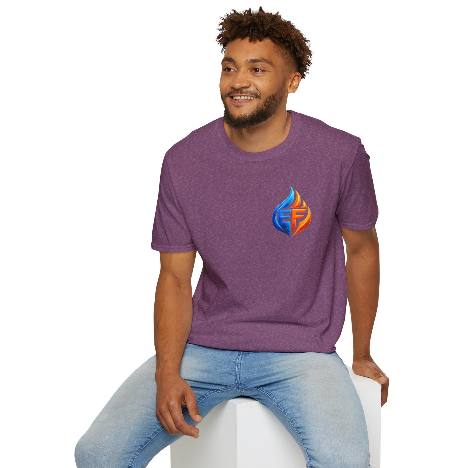 echo flame split fire & ice graphic t shirt echo flame split fire & ice graphic t shirt