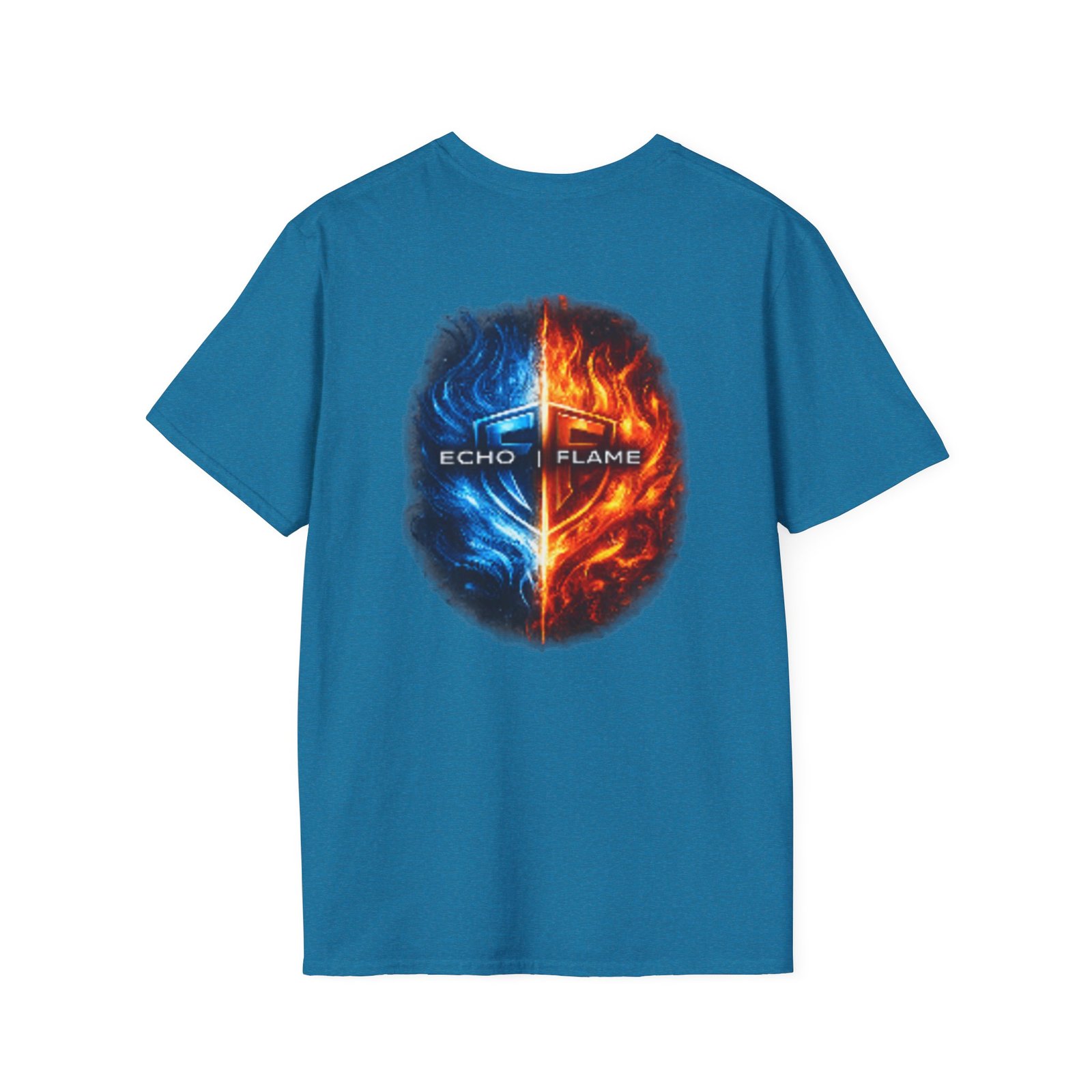 echo flame split fire & ice graphic t shirt echo flame split fire & ice graphic t shirt