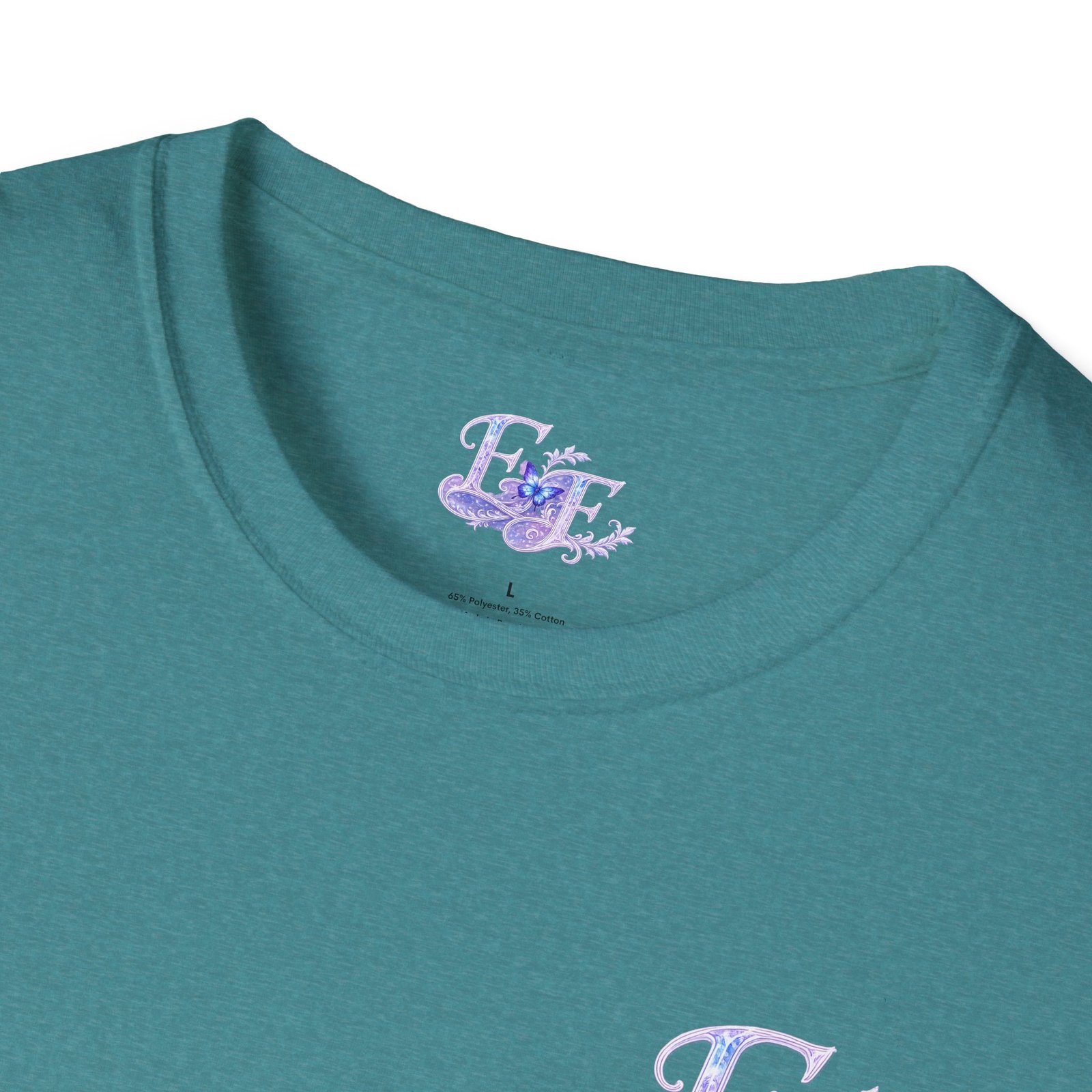 echoflame butterfly floral tee – lavender 'e&e' graphic t shirt echoflame butterfly floral tee – lavender 'e&e' graphic t shirt
