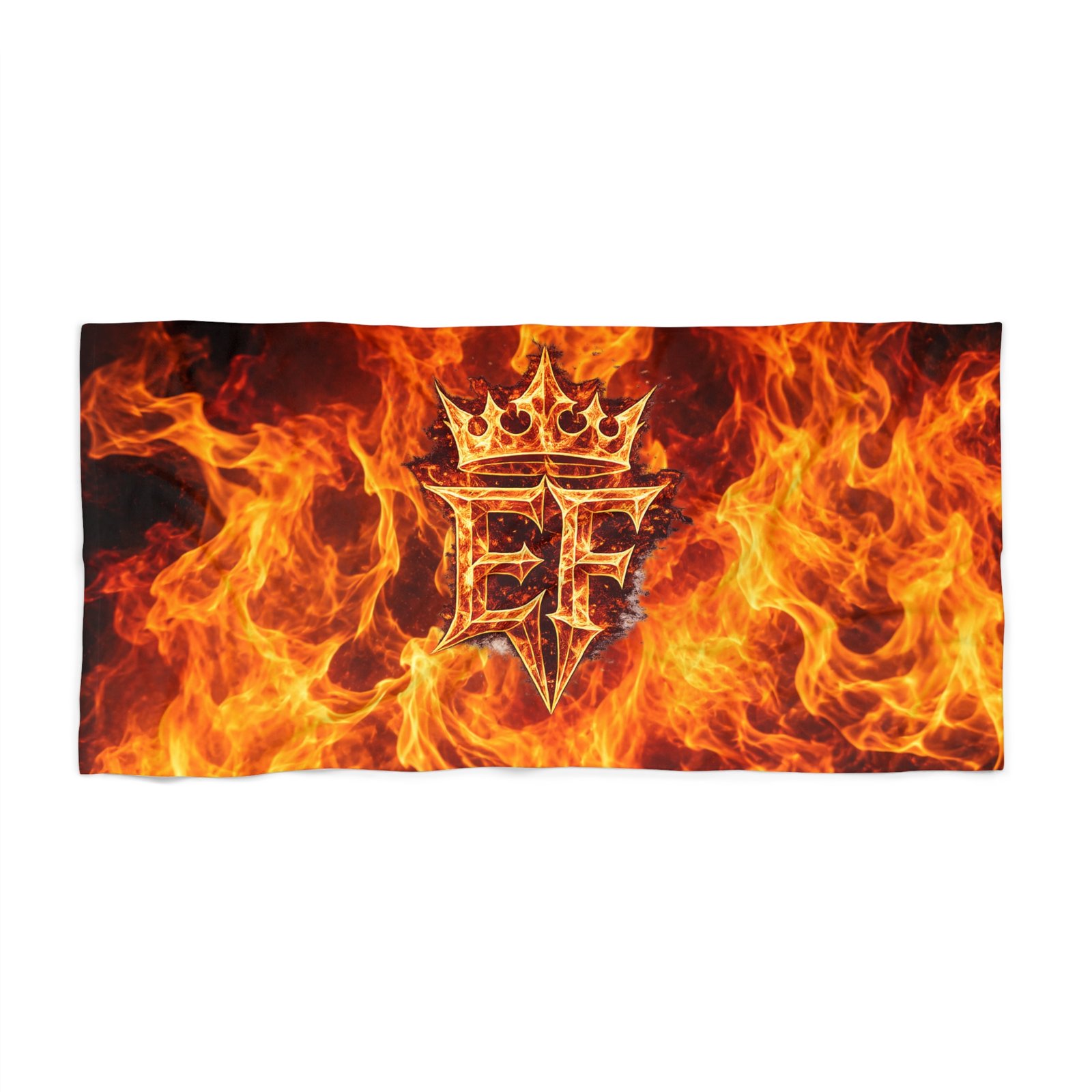echoflame flaming crown beach towel – bold fire logo towel for pool & beach echoflame flaming crown beach towel – bold fire logo towel for pool & beach