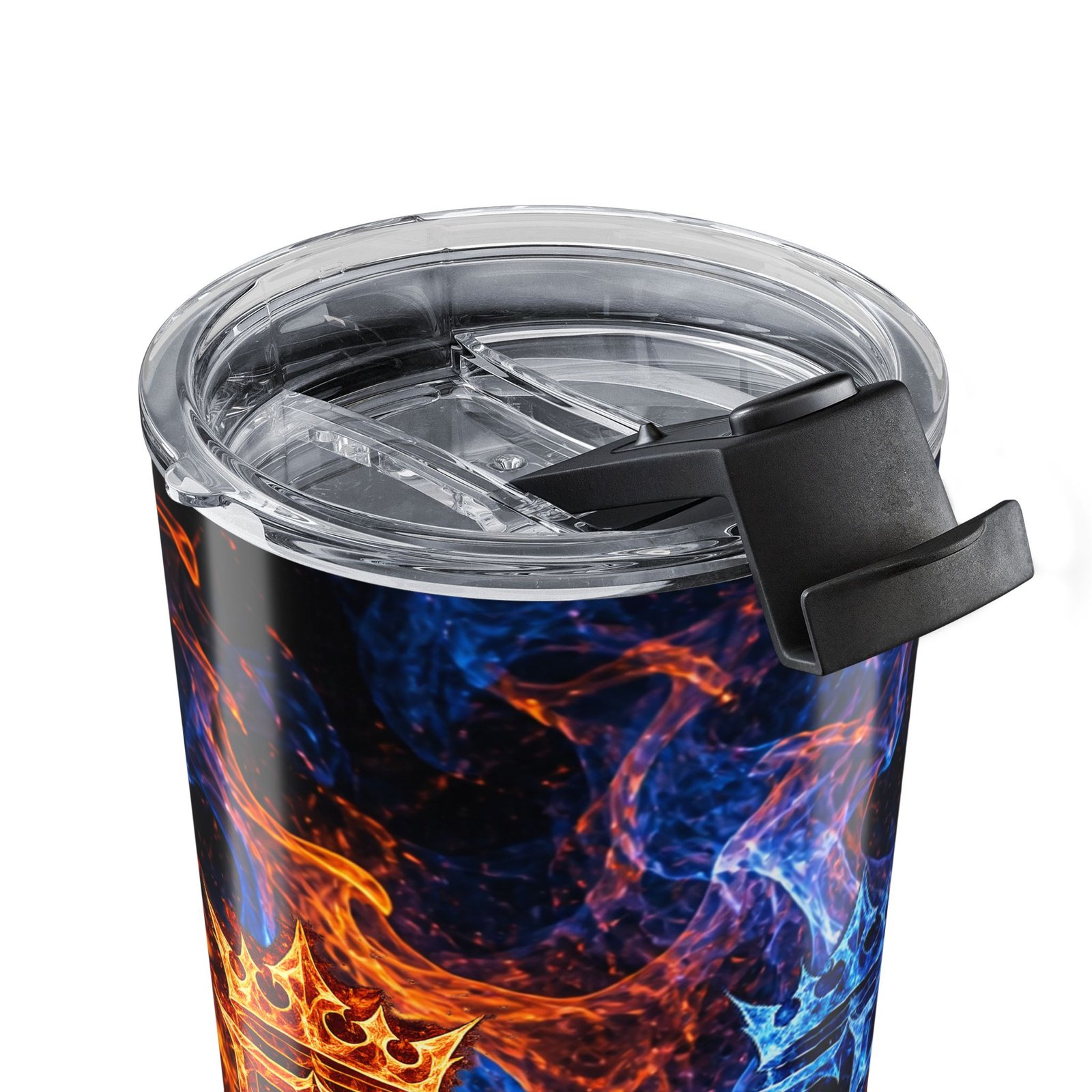 echoflame 20oz flame crest tumbler — dual blue & orange fire insulated travel cup echoflame 20oz flame crest tumbler — dual blue & orange fire insulated travel cup
