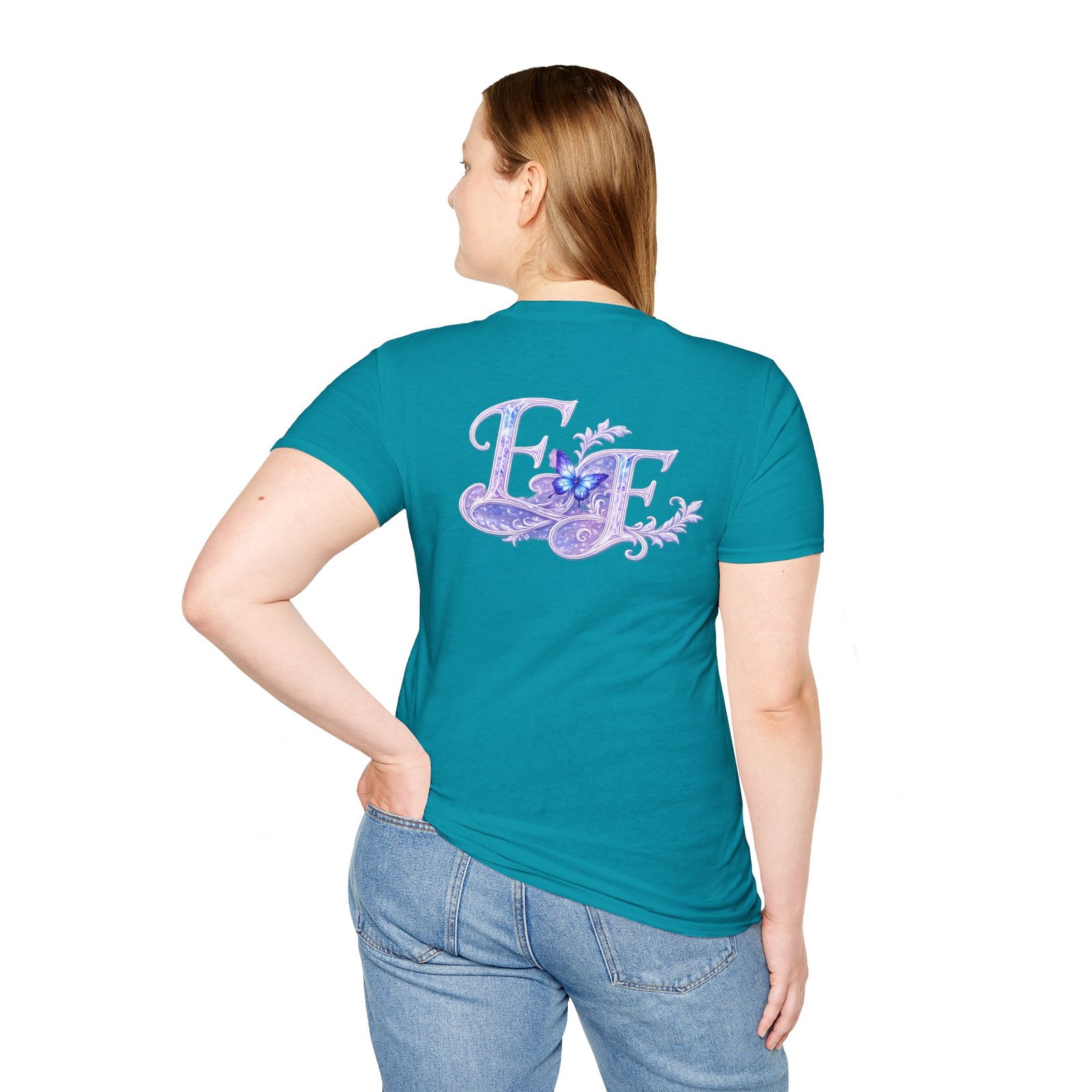 echoflame butterfly floral tee – lavender 'e&e' graphic t shirt echoflame butterfly floral tee – lavender 'e&e' graphic t shirt