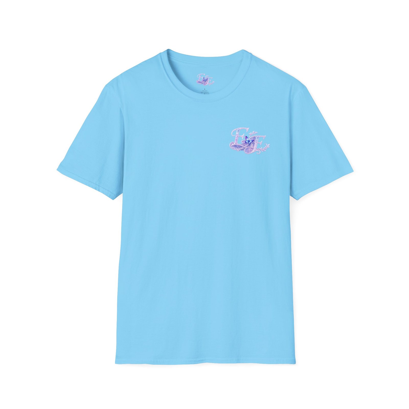 echoflame butterfly floral tee – lavender 'e&e' graphic t shirt echoflame butterfly floral tee – lavender 'e&e' graphic t shirt