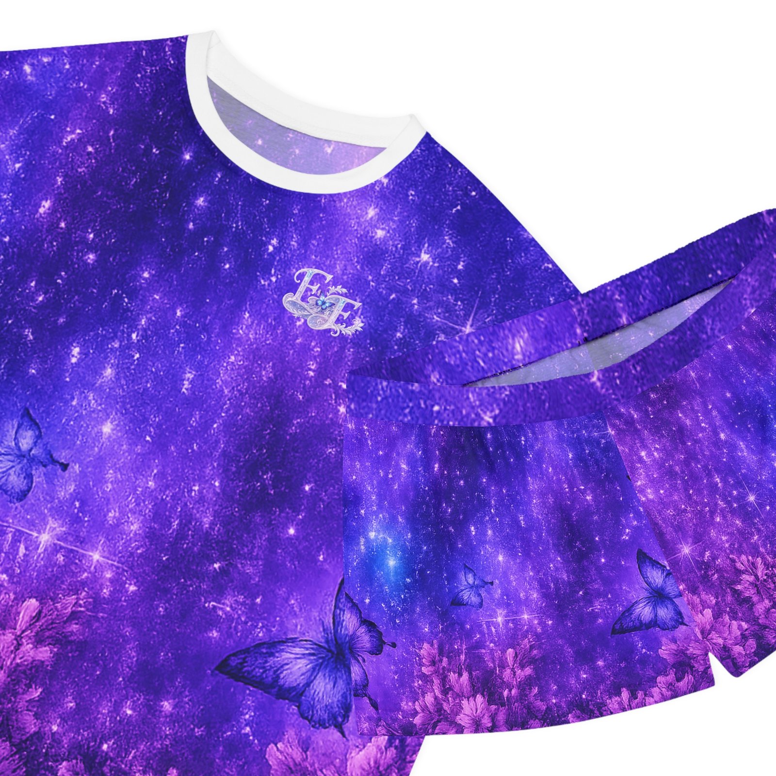 echoflame women's purple galaxy butterfly pajama set echoflame women's purple galaxy butterfly pajama set